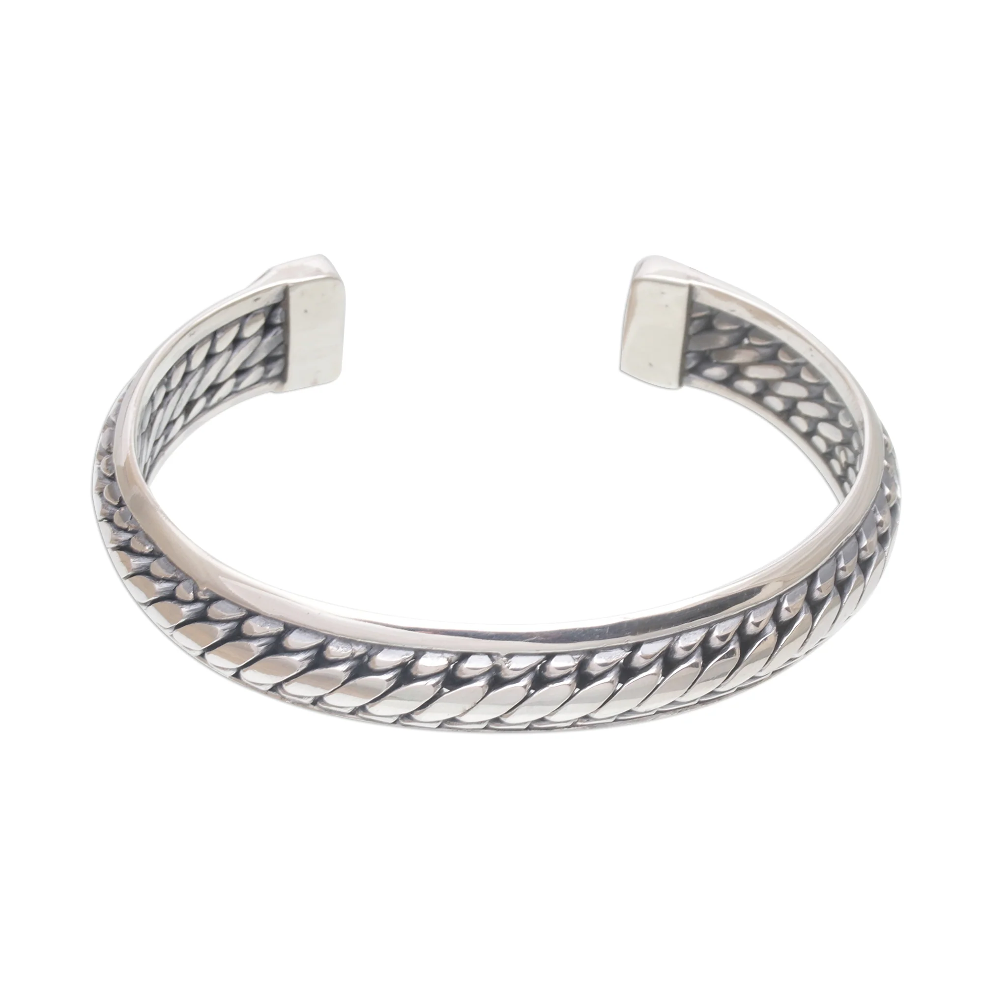 Eternity Bond Sterling Silver Cuff Bracelet Handcrafted in Bali - Image 2