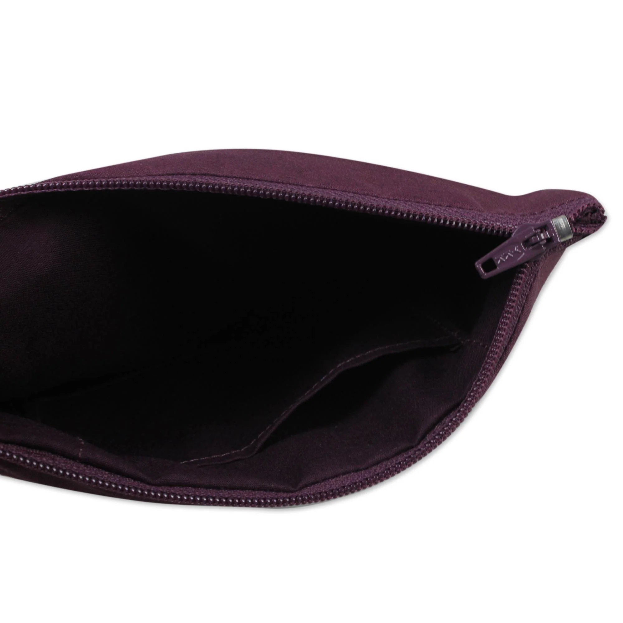 Exotic Lisu in Wine Maroon Cotton Blend Cosmetic Cases from Thailand (pair) - Image 3
