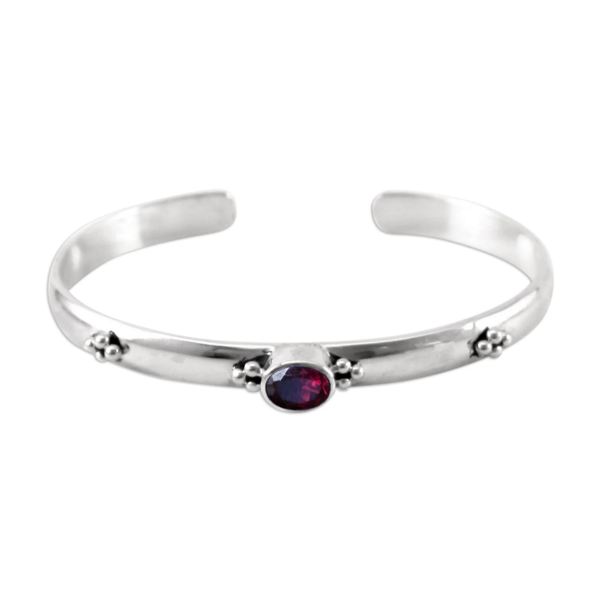 Eye of Beauty Garnet Cuff Bracelet - Image 2