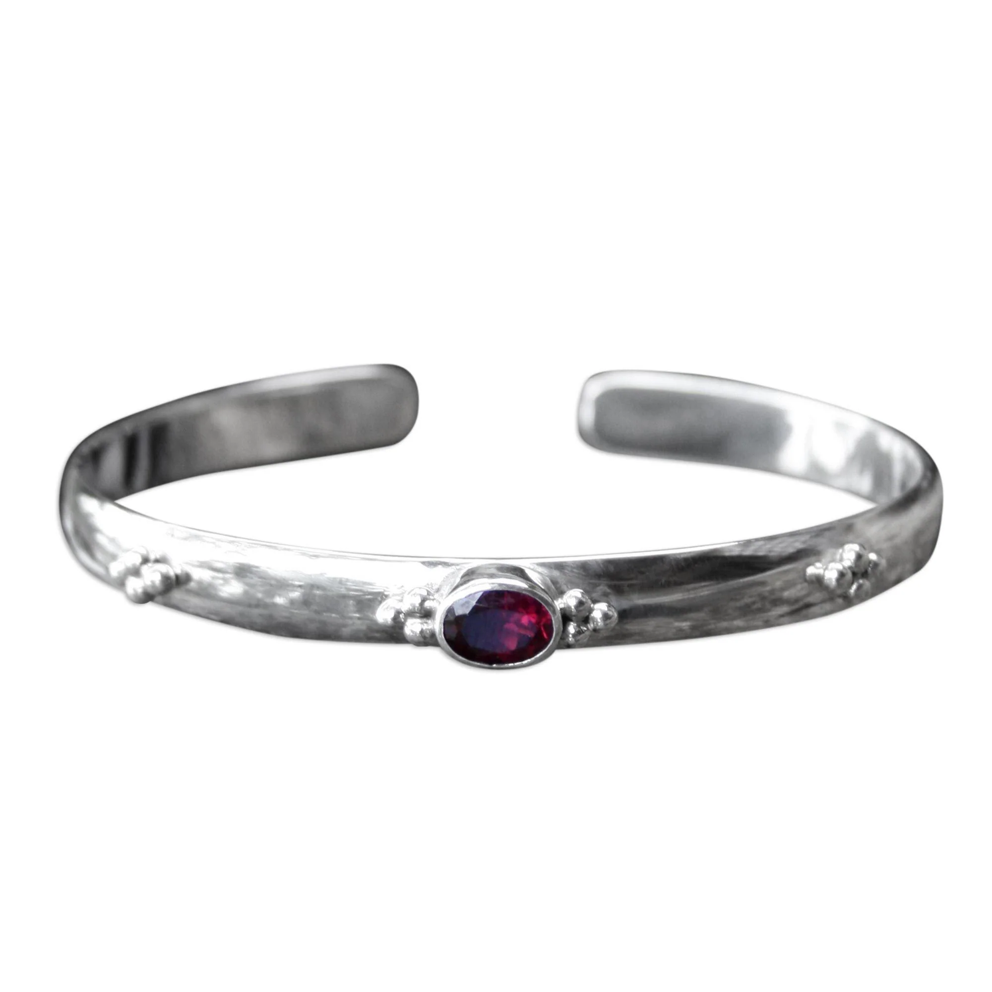 Eye of Beauty Garnet Cuff Bracelet - Image 3