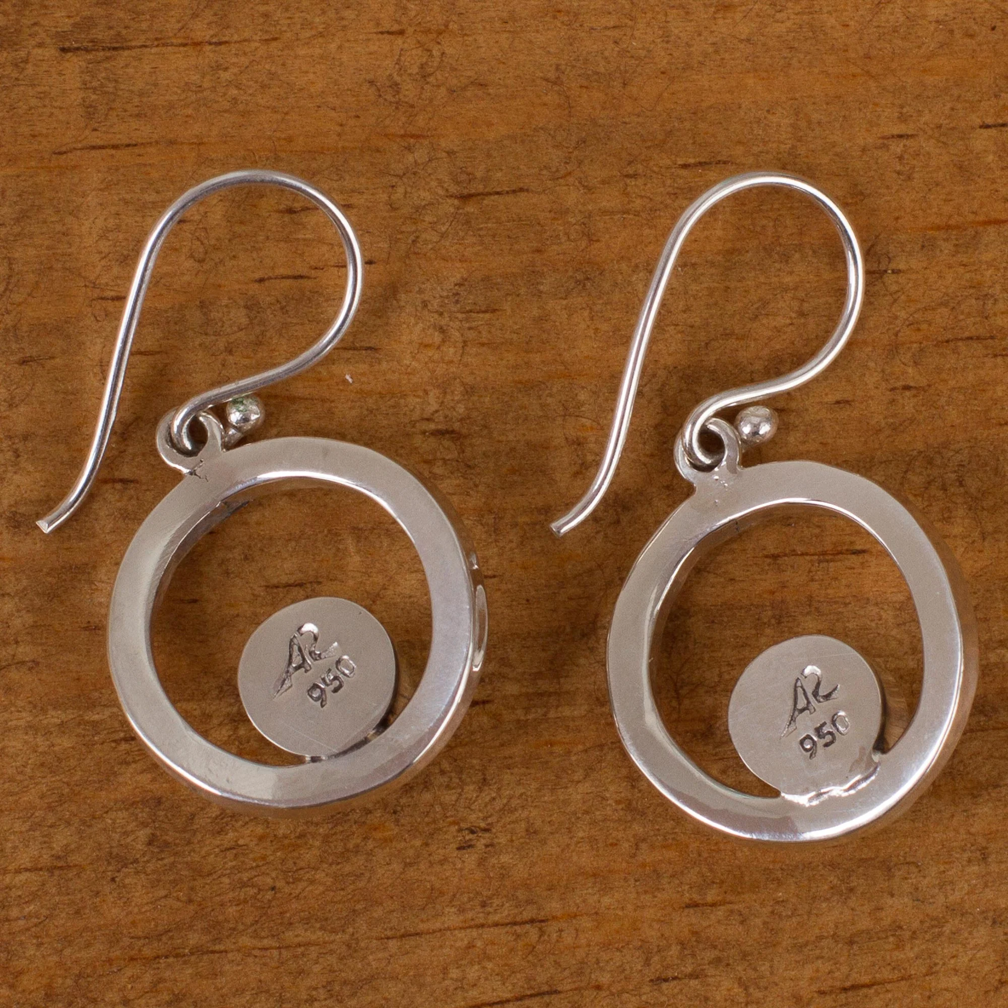 Eye of the Sea Handcrafted Modern Fine Silver and Natural Turquoise Earring - Image 3