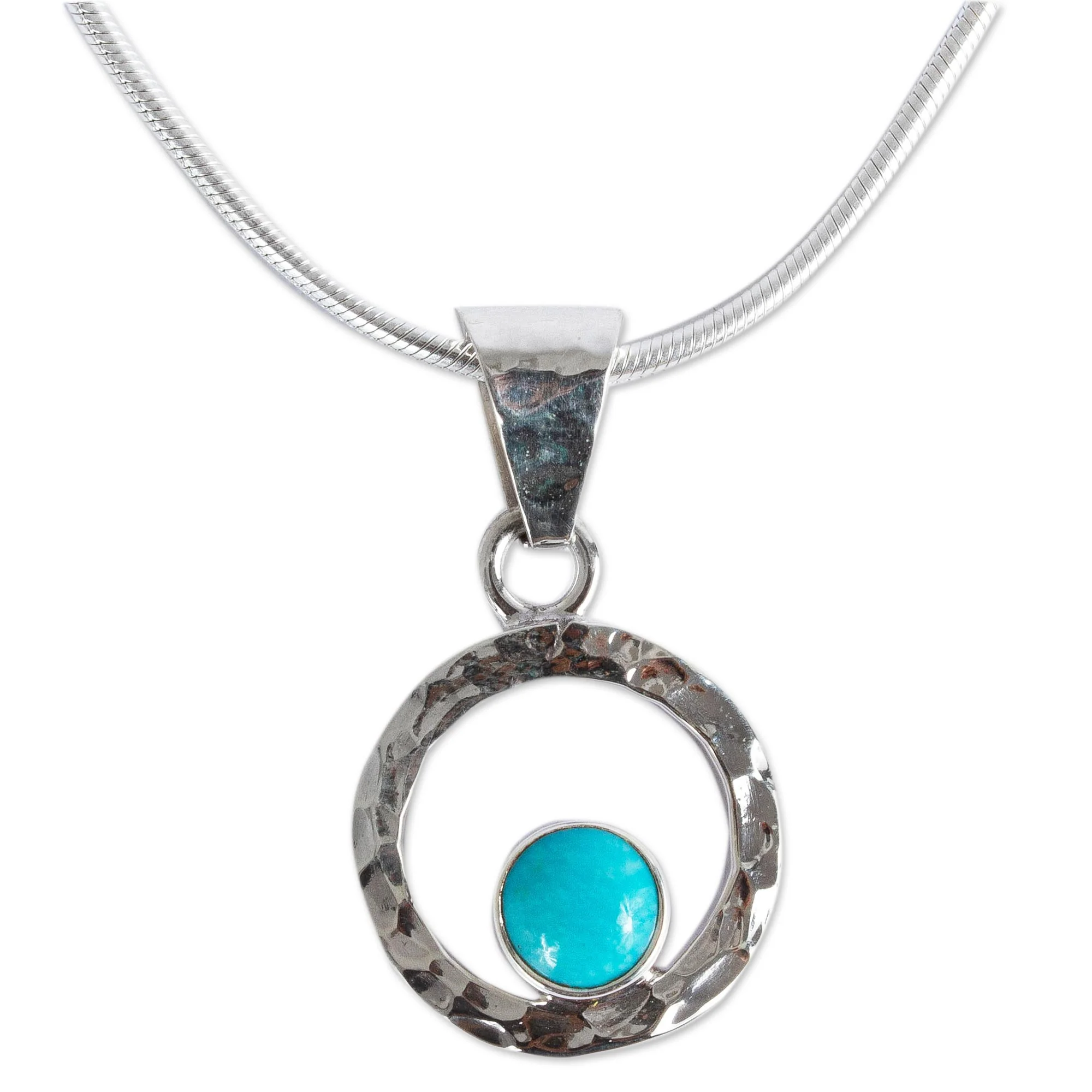 Eye of the Sea Women's Modern Fine Silver Natural Turquoise Necklace - Image 2