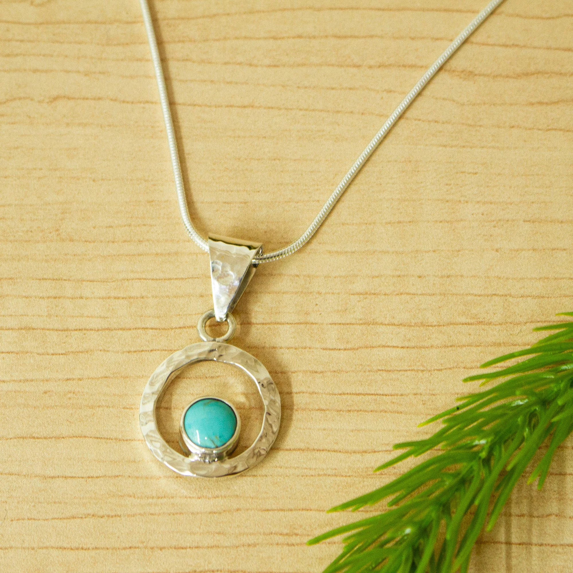 Eye of the Sea Women's Modern Fine Silver Natural Turquoise Necklace - Image 3