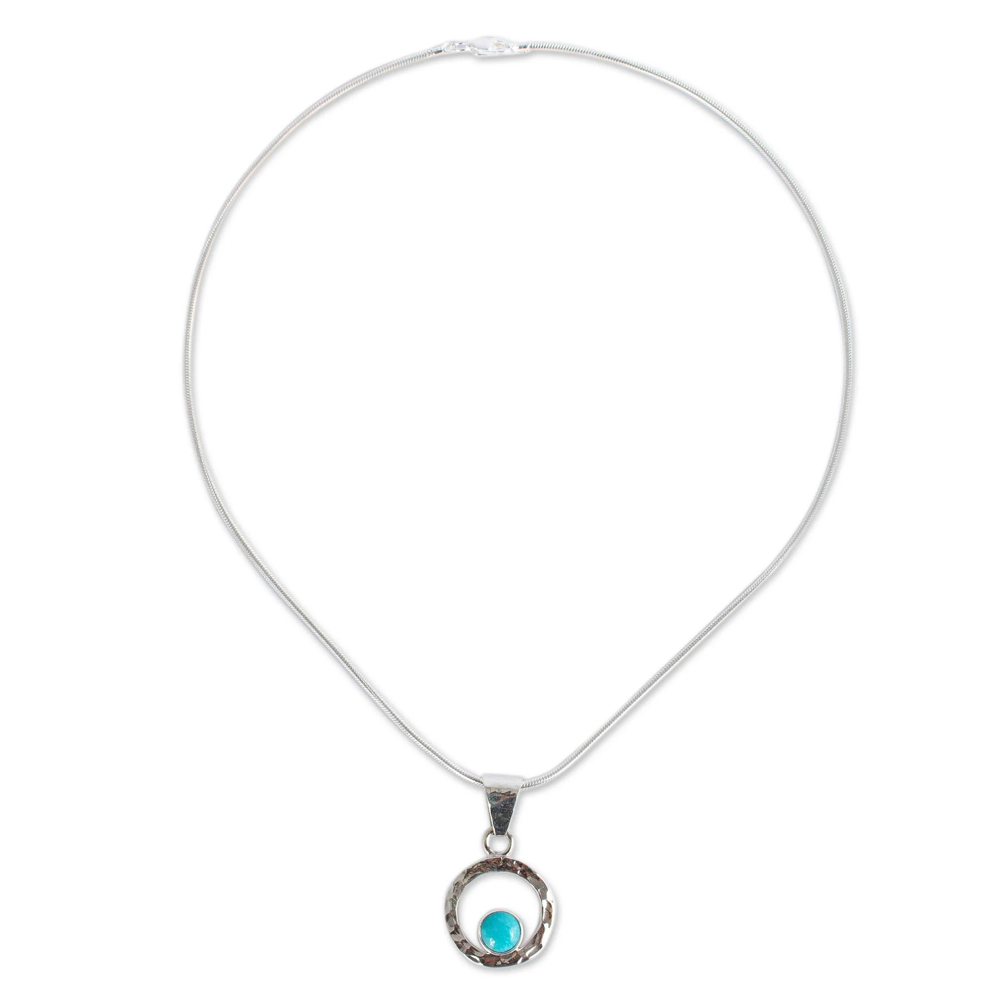 Eye of the Sea Women's Modern Fine Silver Natural Turquoise Necklace - Image 4