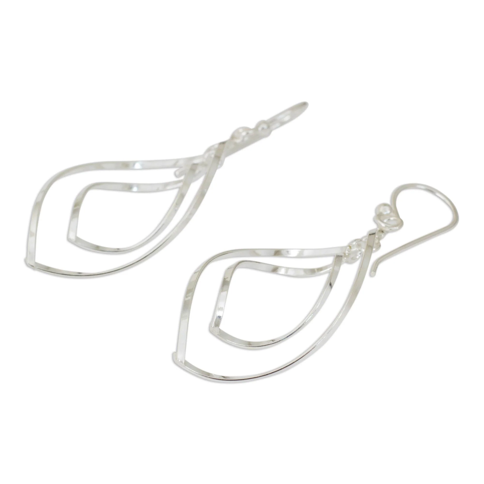 Eyes on You Modern Sterling Silver Dangle Earrings with Polished Finish - Image 3