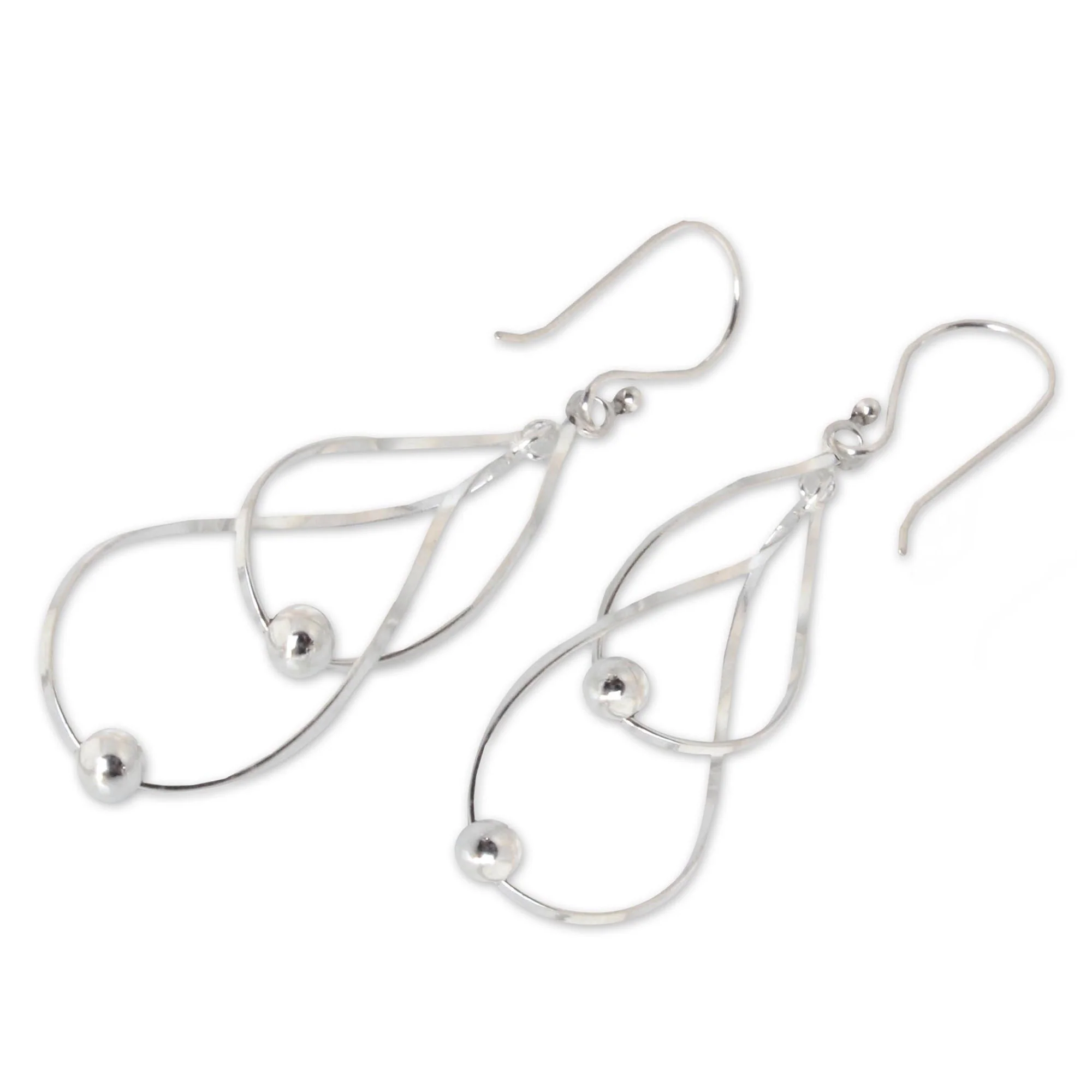 Fabulous Infinity Swirl Silver Dangle Earrings - Image 3