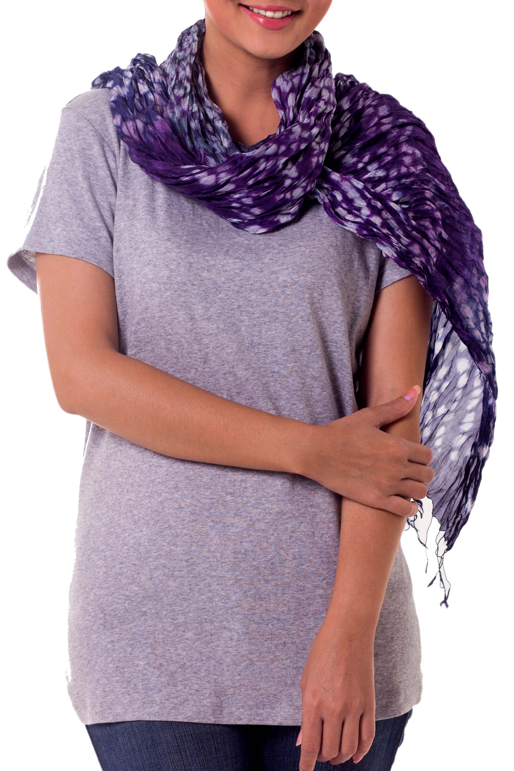 Fabulous Lily Hand Made Tie-Dye Scarf - Image 2