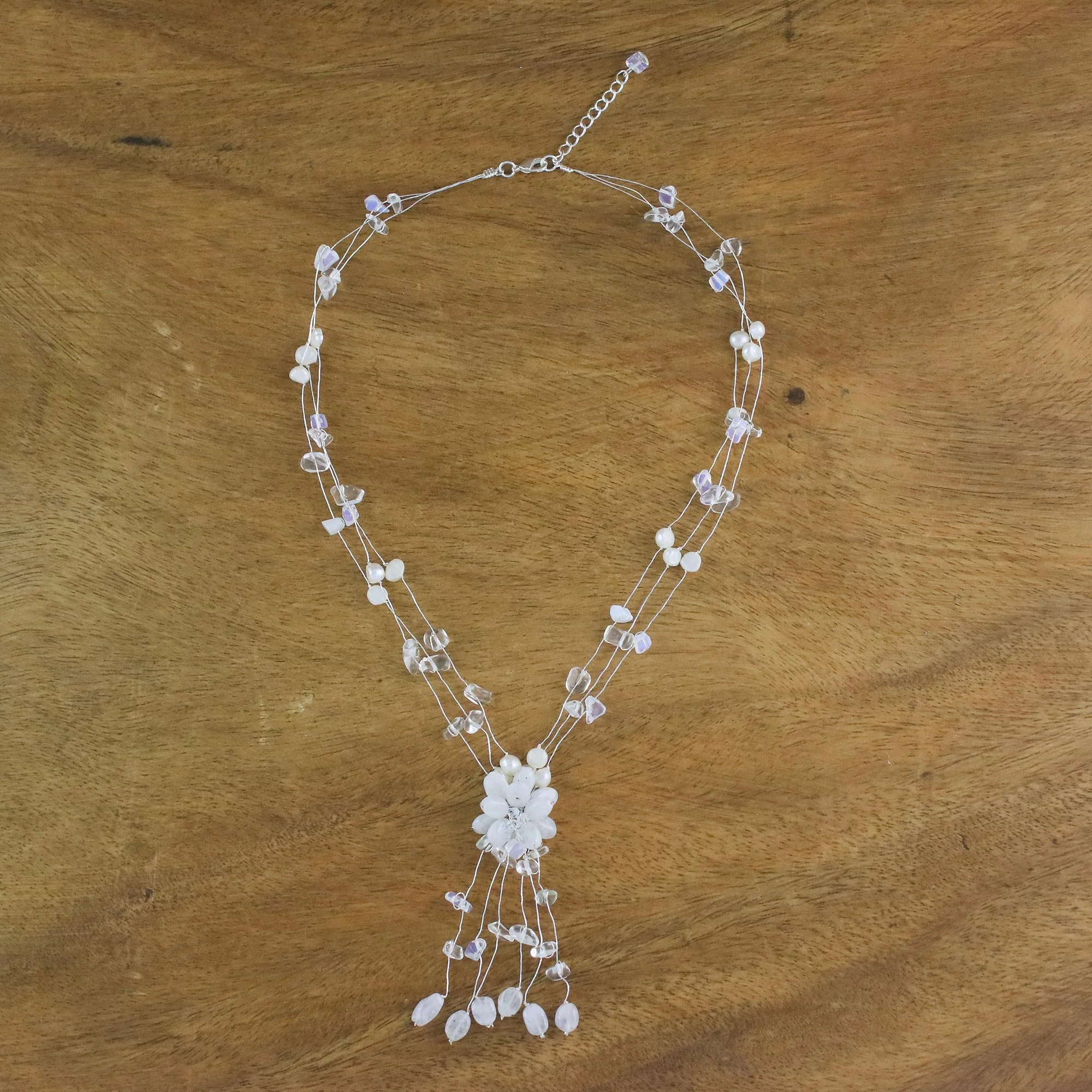 Fantasy Rainbow Moonstone Bridal Necklace - Image 3