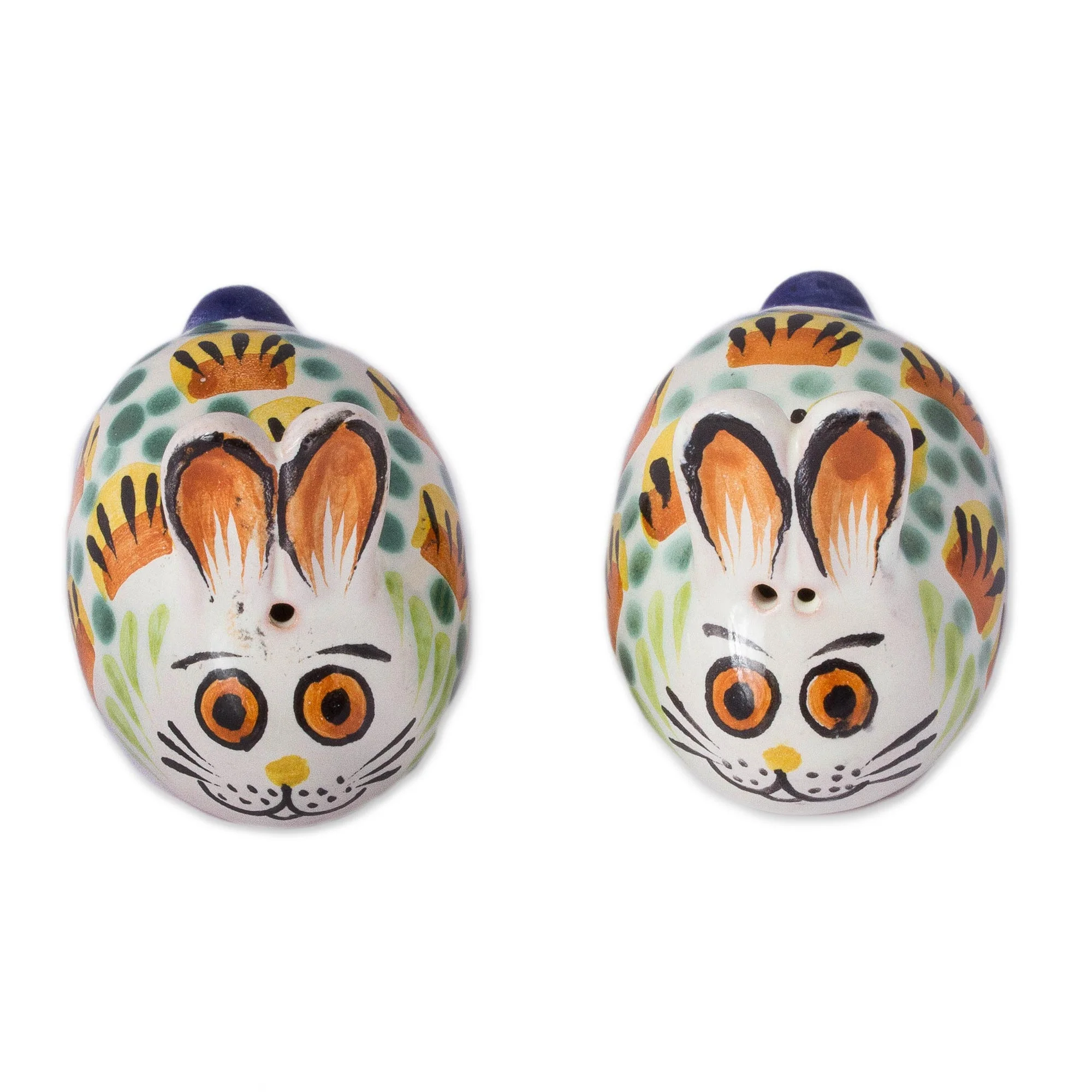 Farm Rabbits Majolica Ceramic Rabbit Salt and Pepper Shakers (Pair) - Image 2
