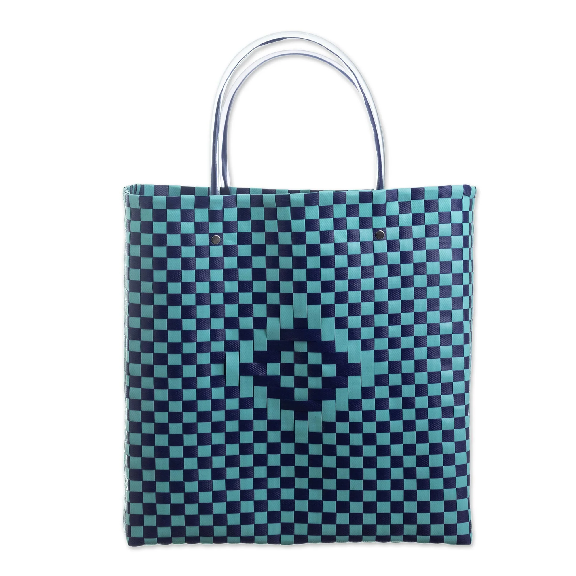 Farmer's Market Blue Recycled Woven SHopping bag - Image 3