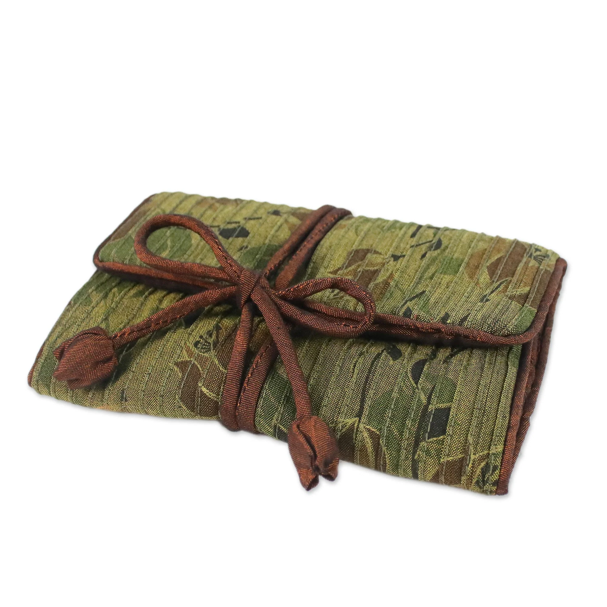 Fashionable Traveler Floral Rayon and Silk Blend Jewelry Roll from Thailand - Image 4