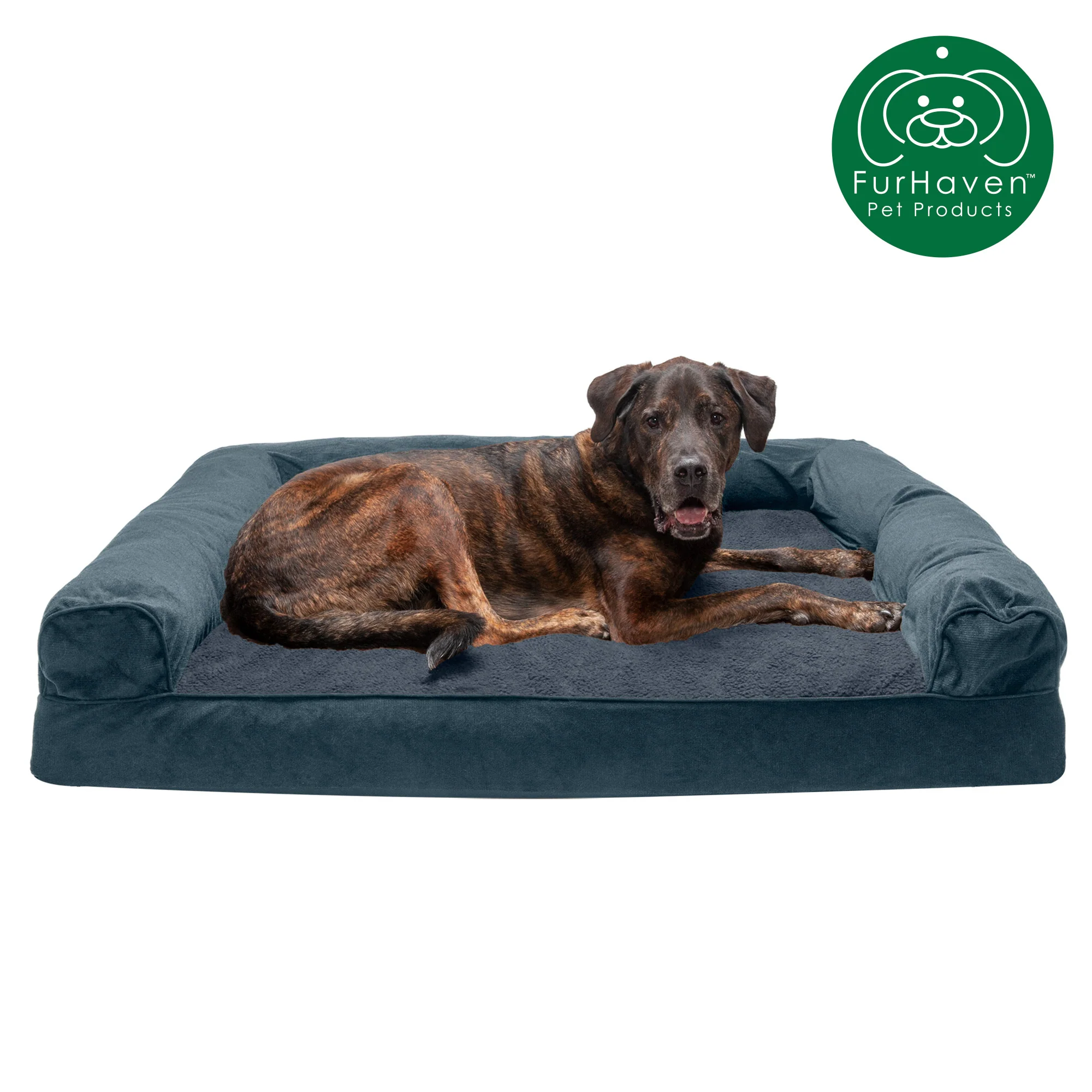 Faux Fleece & Chenille Couch Sofa-Style Pet Bed - Image 17