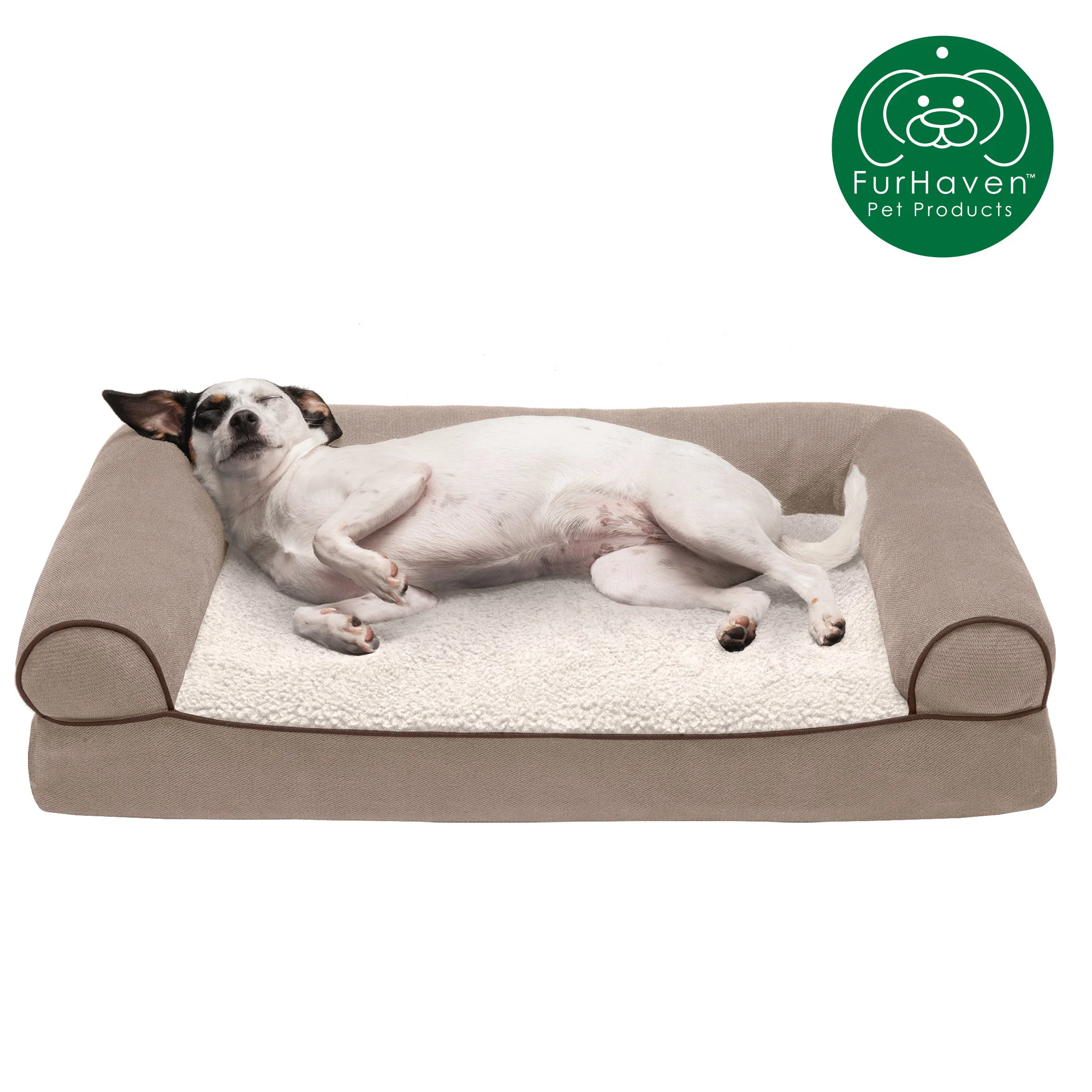 Faux Fleece & Chenille Sofa-Style Pet Bed - Image 10