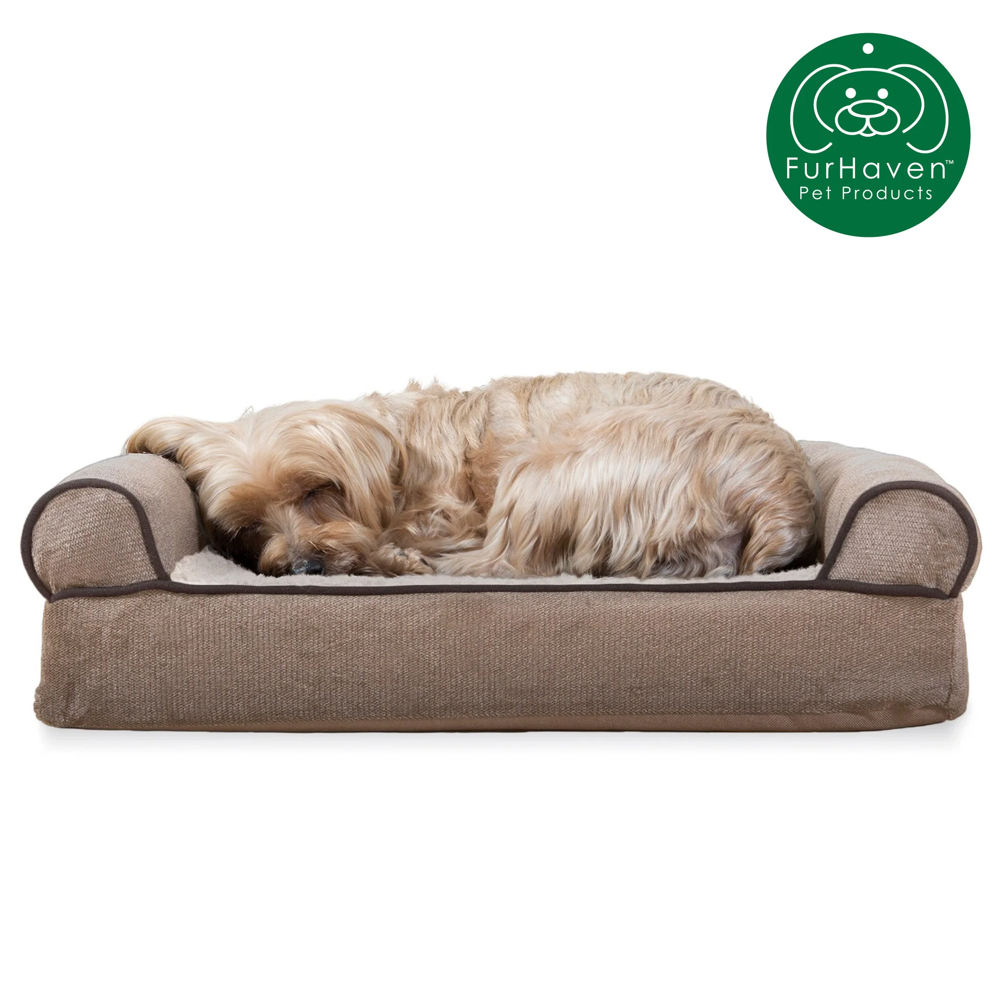 Faux Fleece & Chenille Sofa-Style Pet Bed - Image 14