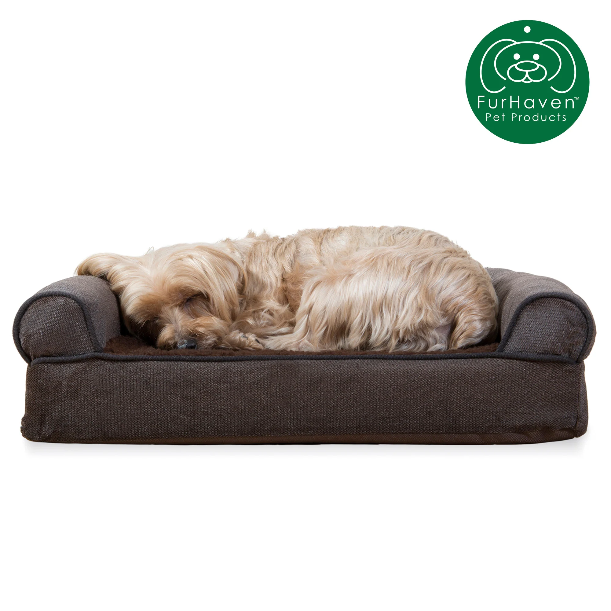 Faux Fleece & Chenille Sofa-Style Pet Bed - Image 9