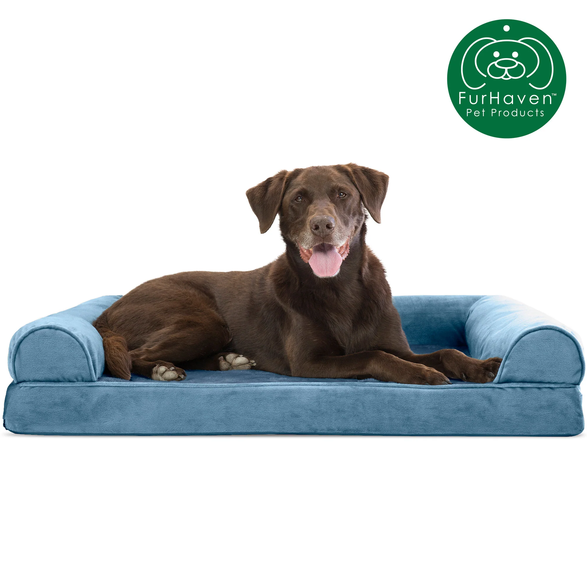 Faux Fur & Velvet Sofa-Style Couch Pet Bed - Image 16
