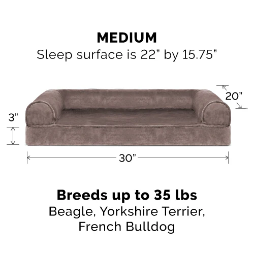Faux Fur & Velvet Sofa-Style Couch Pet Bed - Image 2