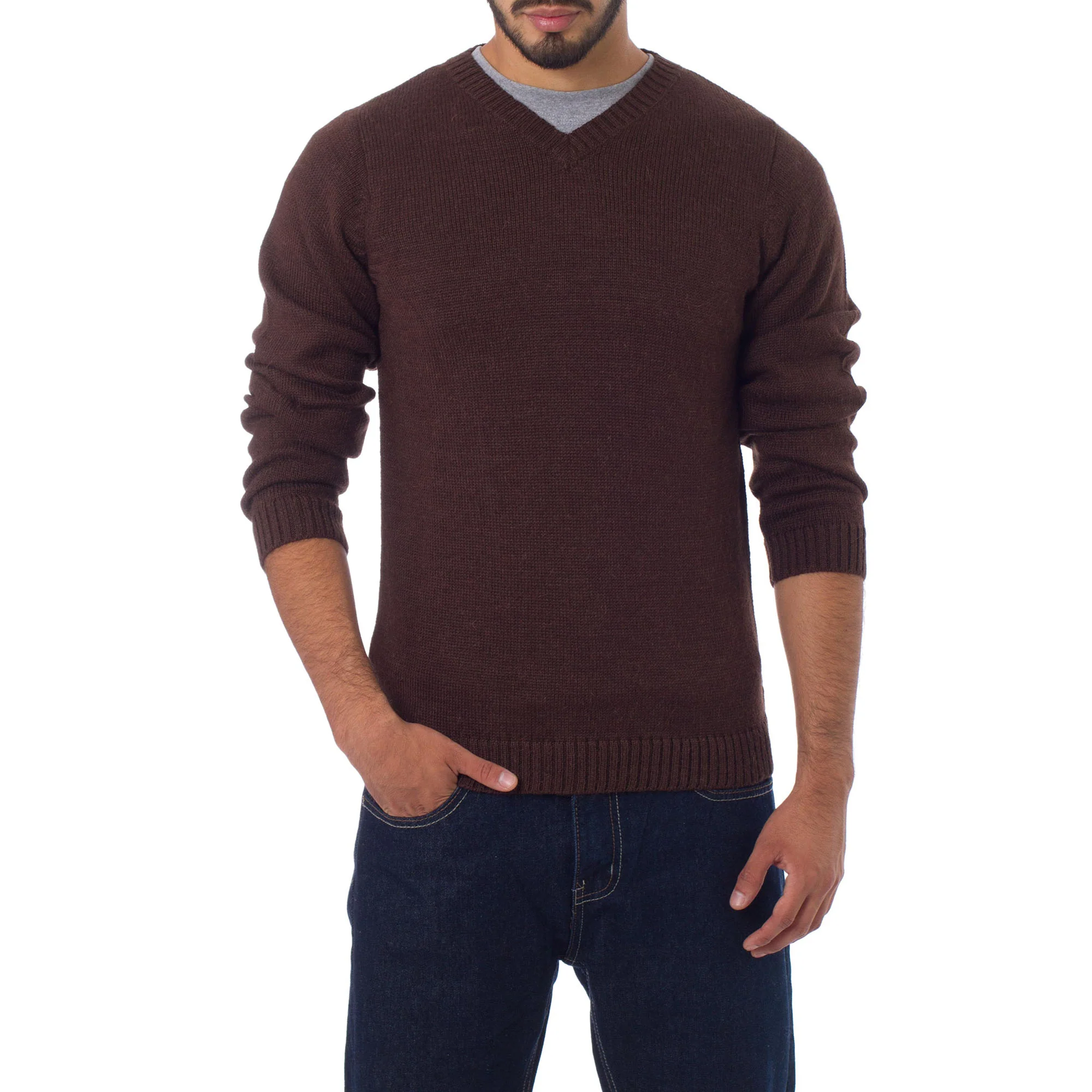 Favorite Memories Men's Brown Alpaca Sweater - Image 2