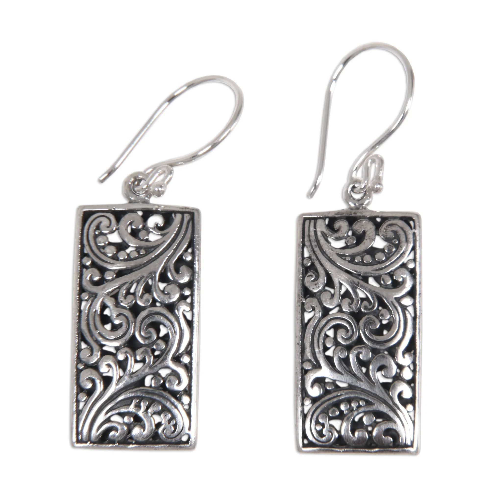 Fern Goddess Sterling Silver Artisan Handcrafted Balinese Earrings - Image 2