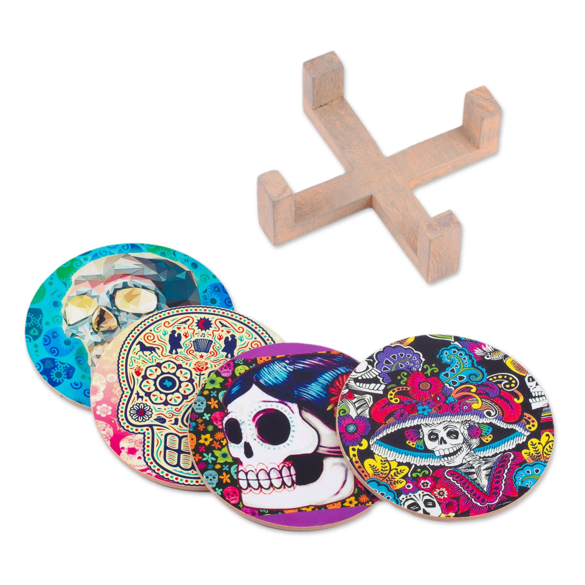 Festival of the Dead Day of the Dead Decoupage Coasters and Stand (Set of 4) - Image 5