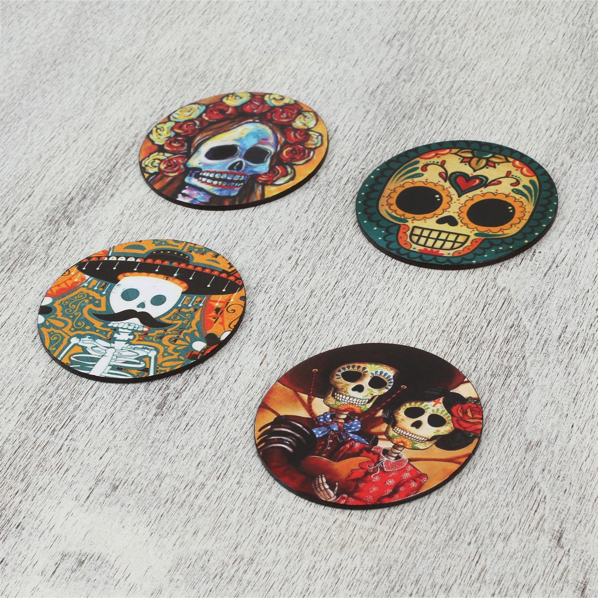 Festive Catrina Coasters - Set of 4 - Image 2