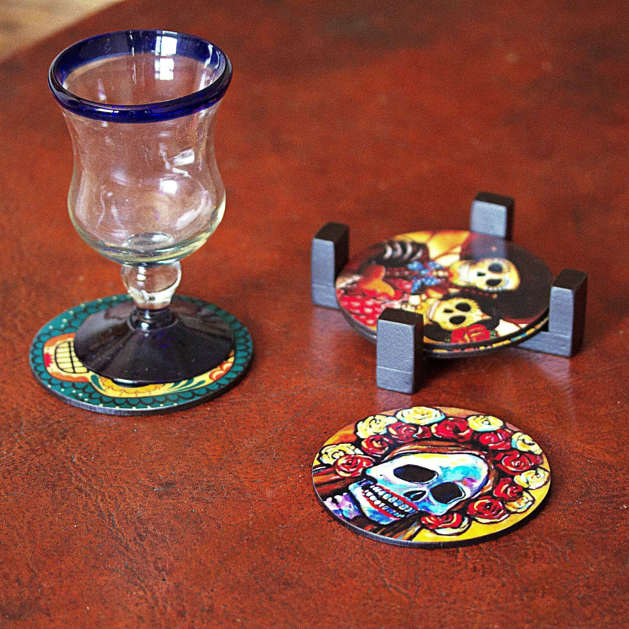 Festive Catrina Coasters - Set of 4 - Image 3