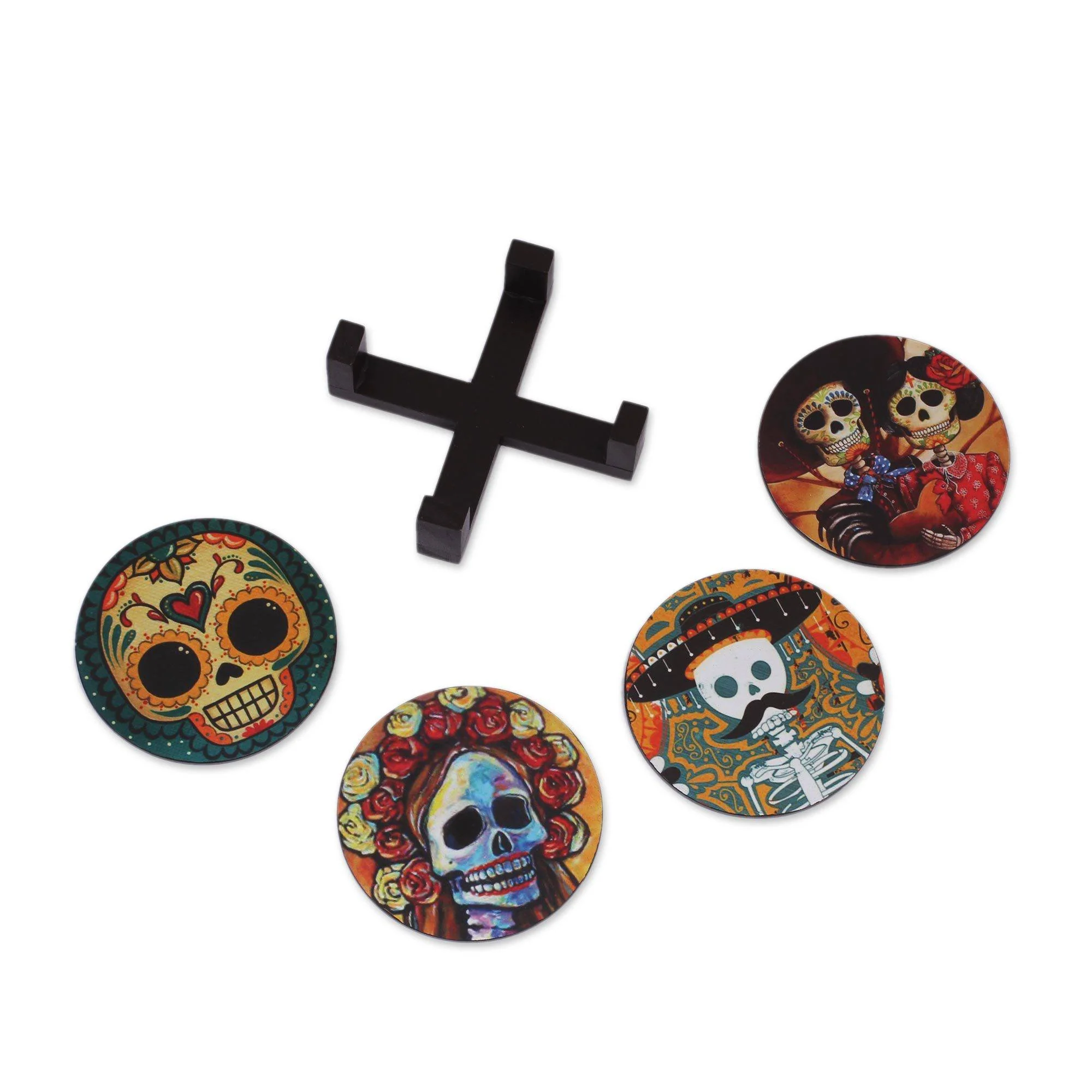 Festive Catrina Coasters - Set of 4 - Image 4