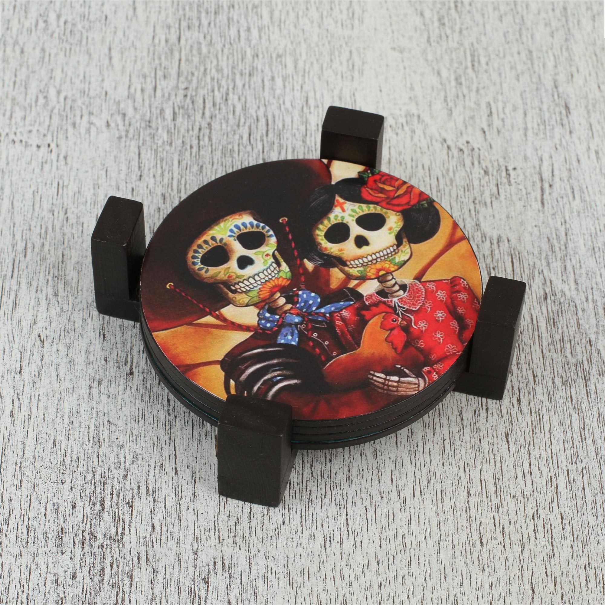 Festive Catrina Coasters - Set of 4 - Image 5