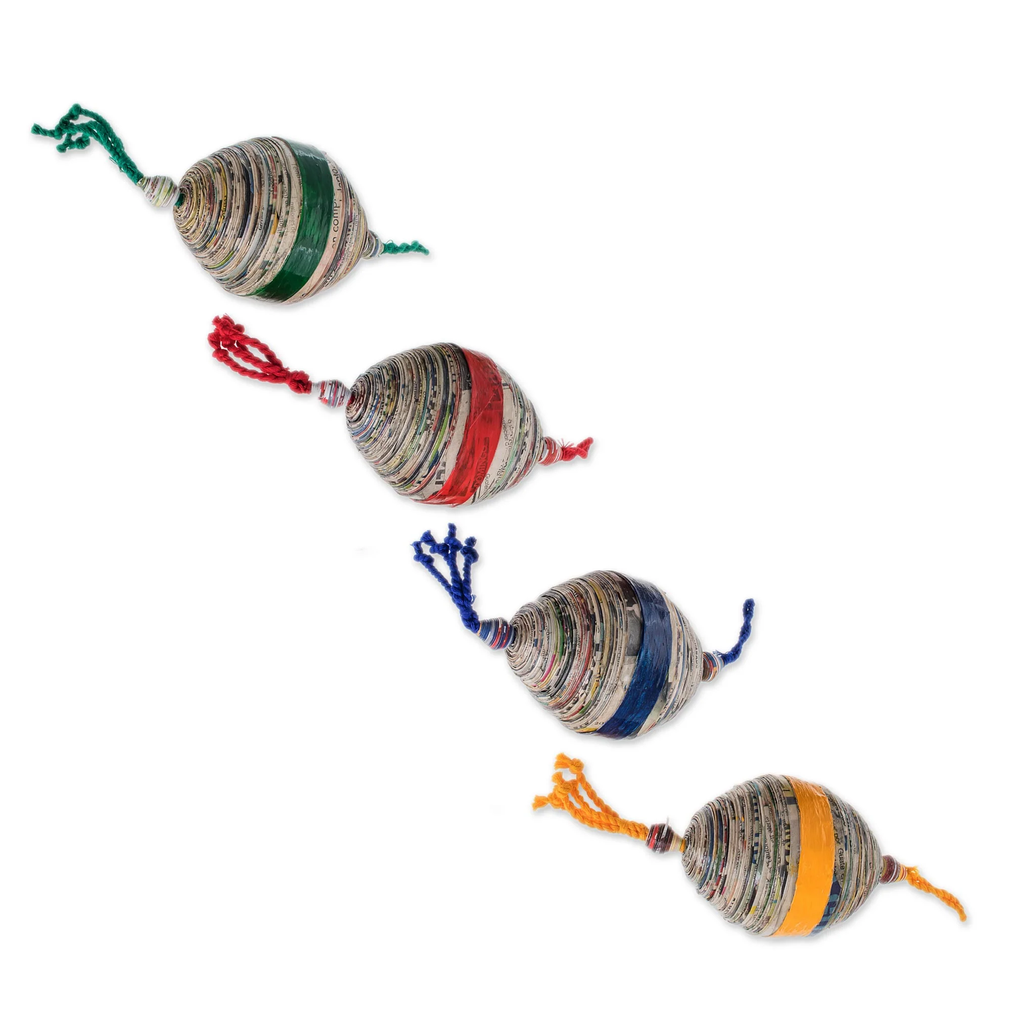 Festive Cheers Recycled paper ornaments (Set of 4) - Image 3