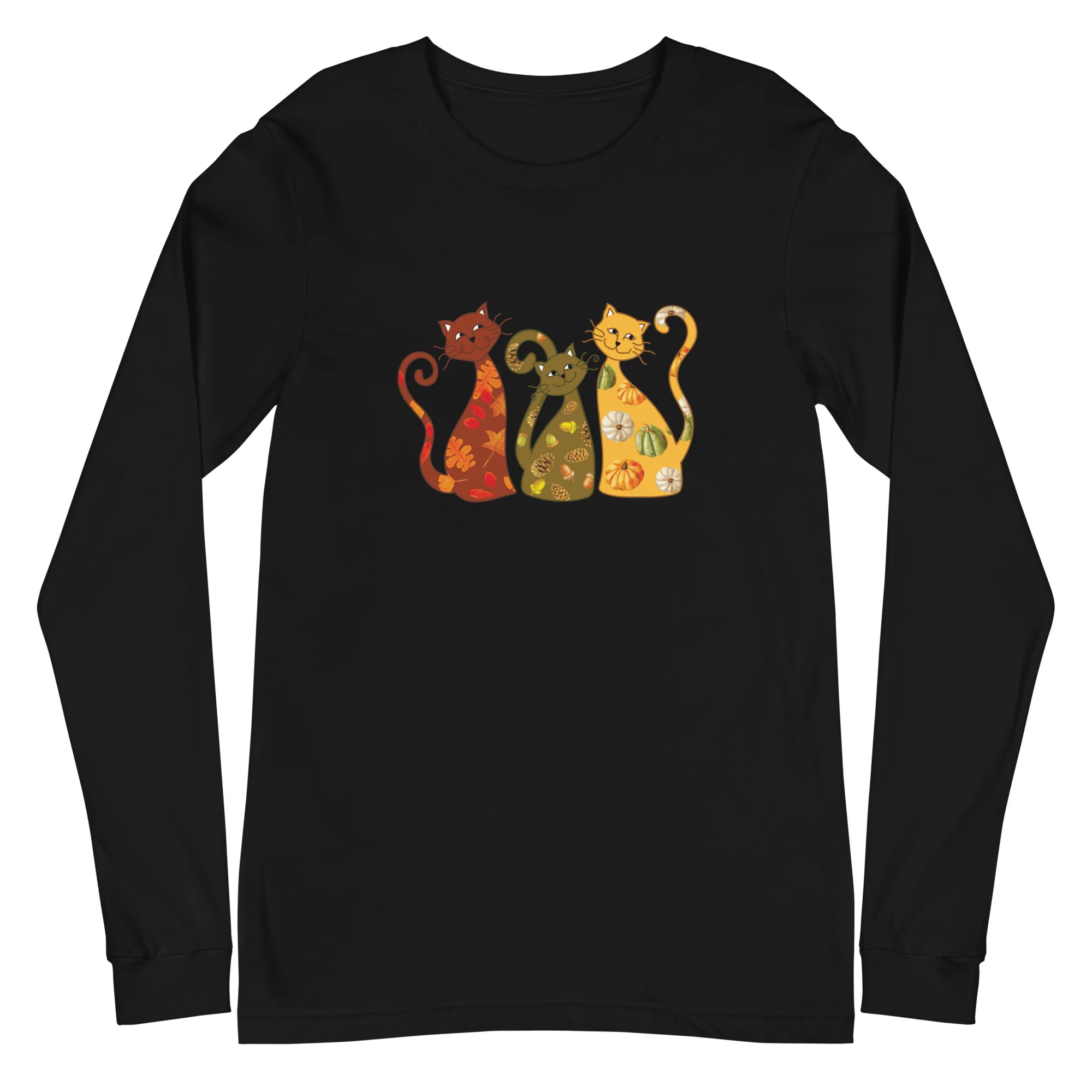 Festive Fall Cats Long Sleeve Tee - Image 2
