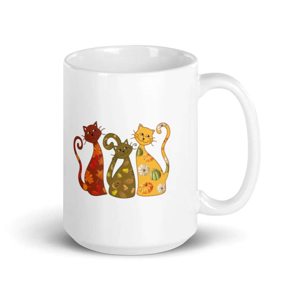 Festive Fall Cats Mug - Image 3