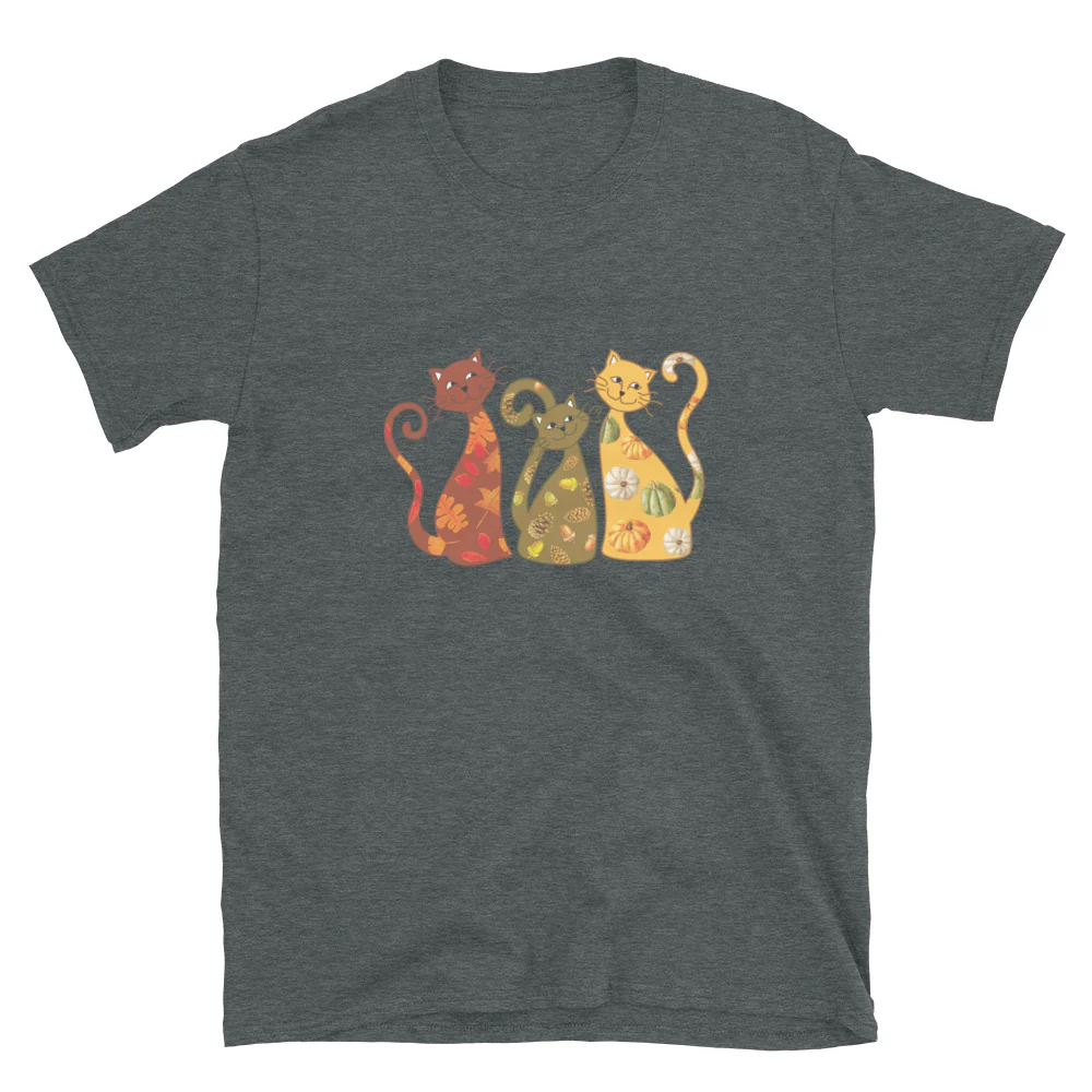 Festive Fall Cats T-Shirt - Image 5