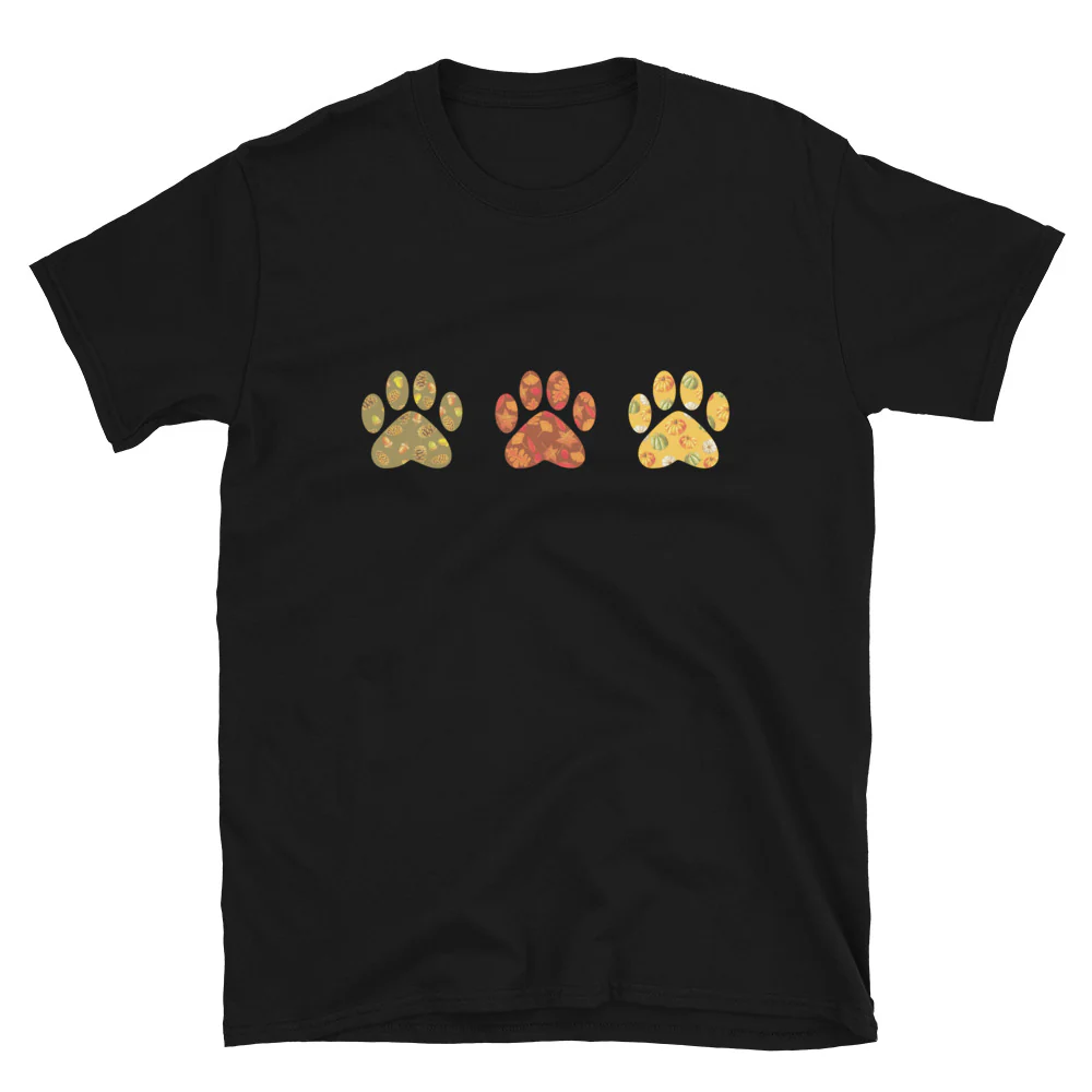 Festive Fall Paw Prints T-Shirt - Image 2
