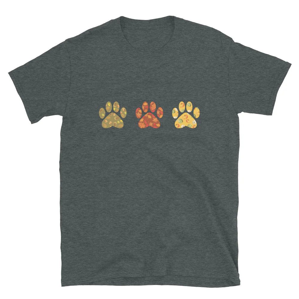 Festive Fall Paw Prints T-Shirt - Image 4