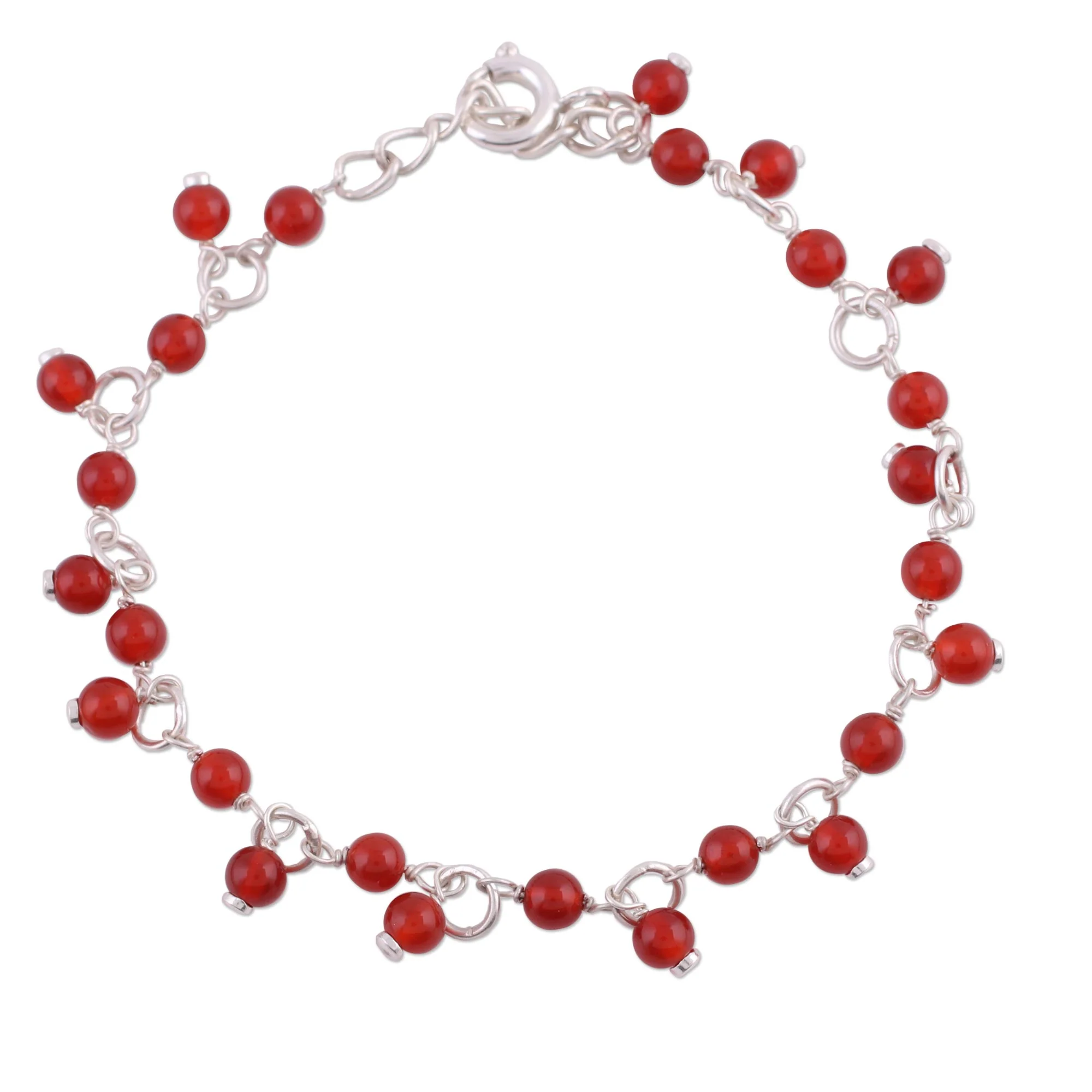 Fiery Circle Sterling Silver Beaded Bracelet - Image 2