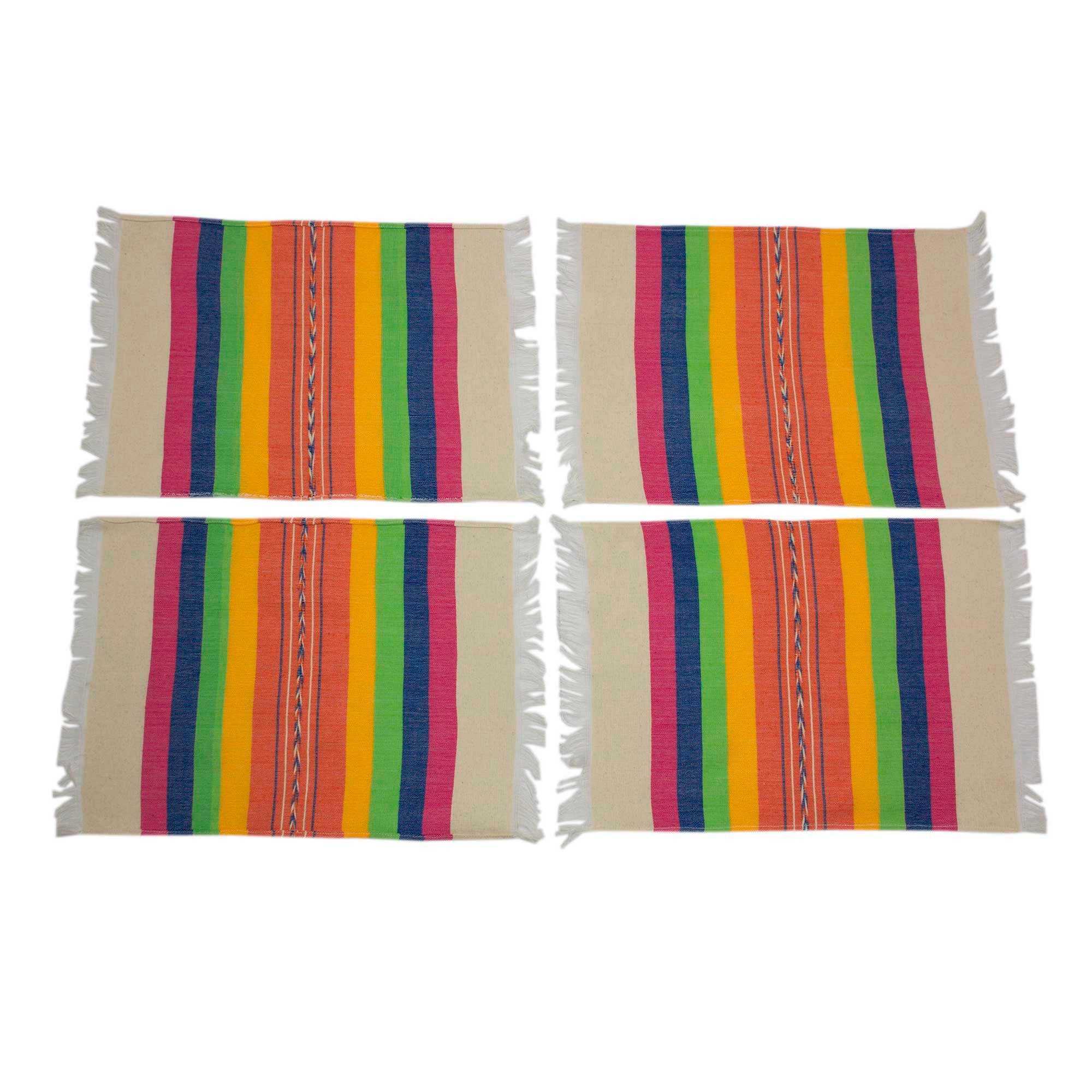 Fiesta Hues Hand Woven Multicolor Cotton Placemats - Image 2