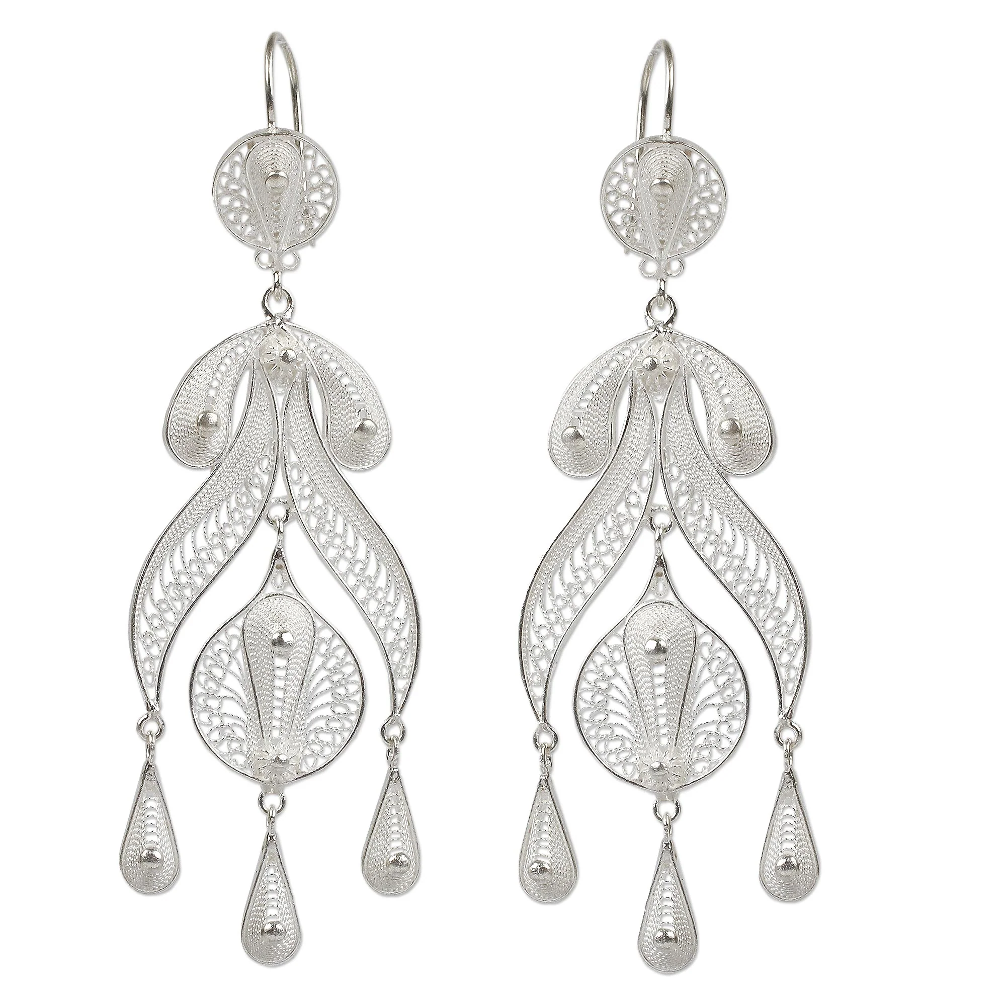Filigree Teardrops Chandelier Earrings - Image 2