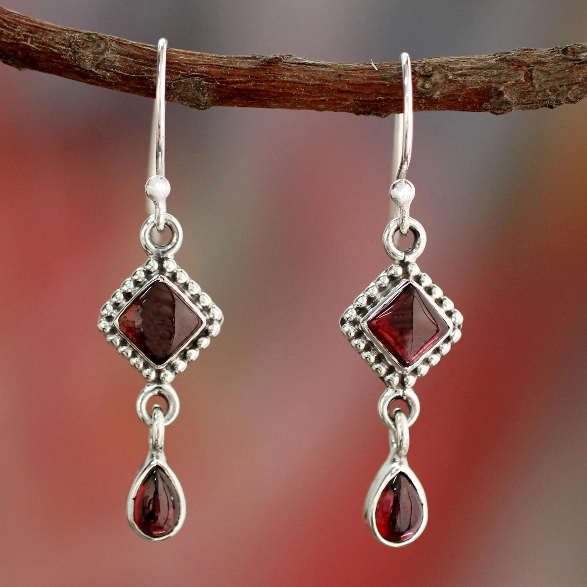 Fire of Love Garnet Earrings - Image 3