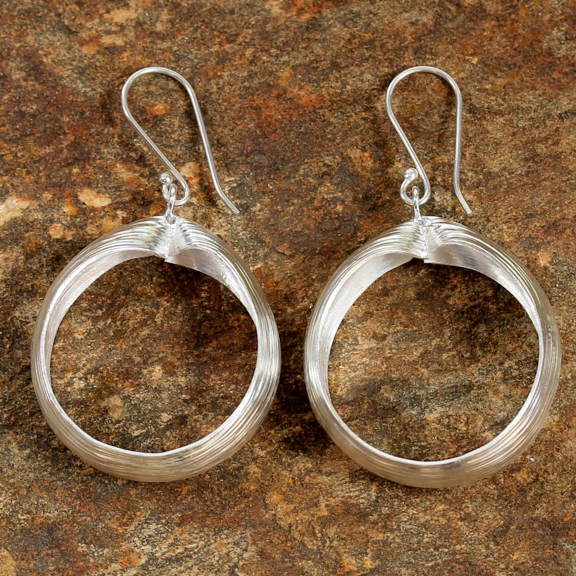 First Impression Silver Hill Tribe Style Dangle Earrings from Thailand - Image 4