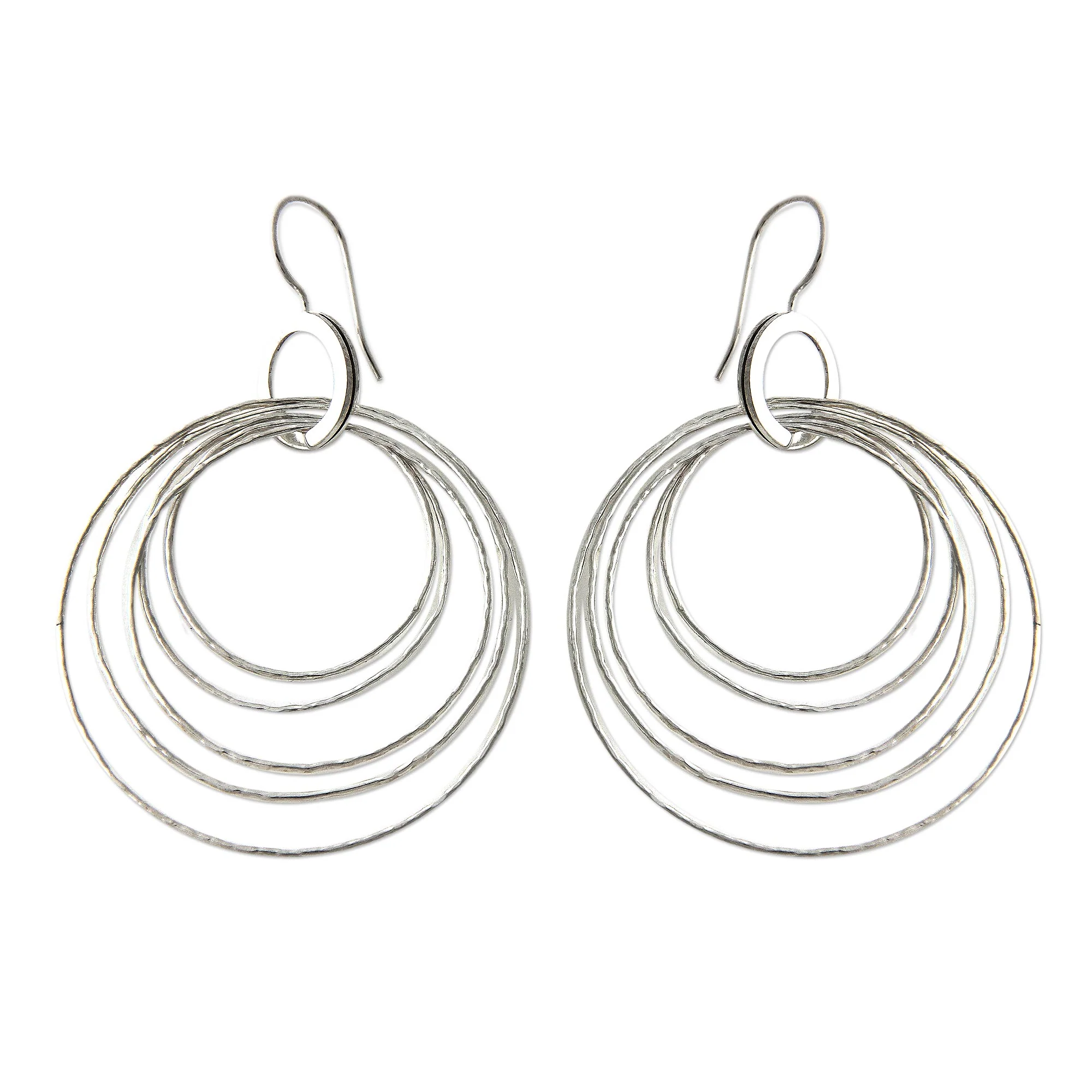 Five Orbits Sterling Silver Dangle Earrings - Image 2