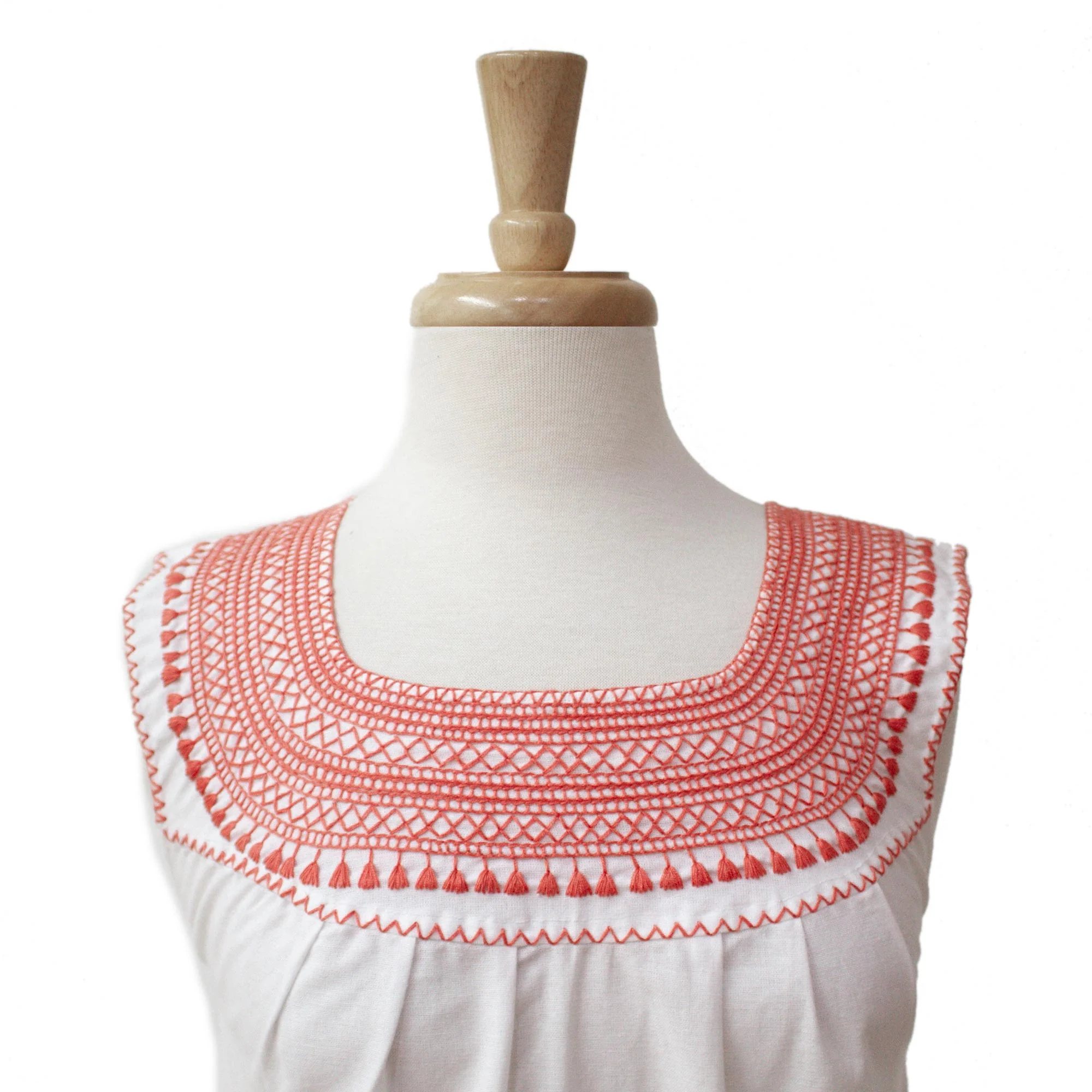 Flame Delight White and Flame Embroidered Cotton Blouse from Mexico - Image 5