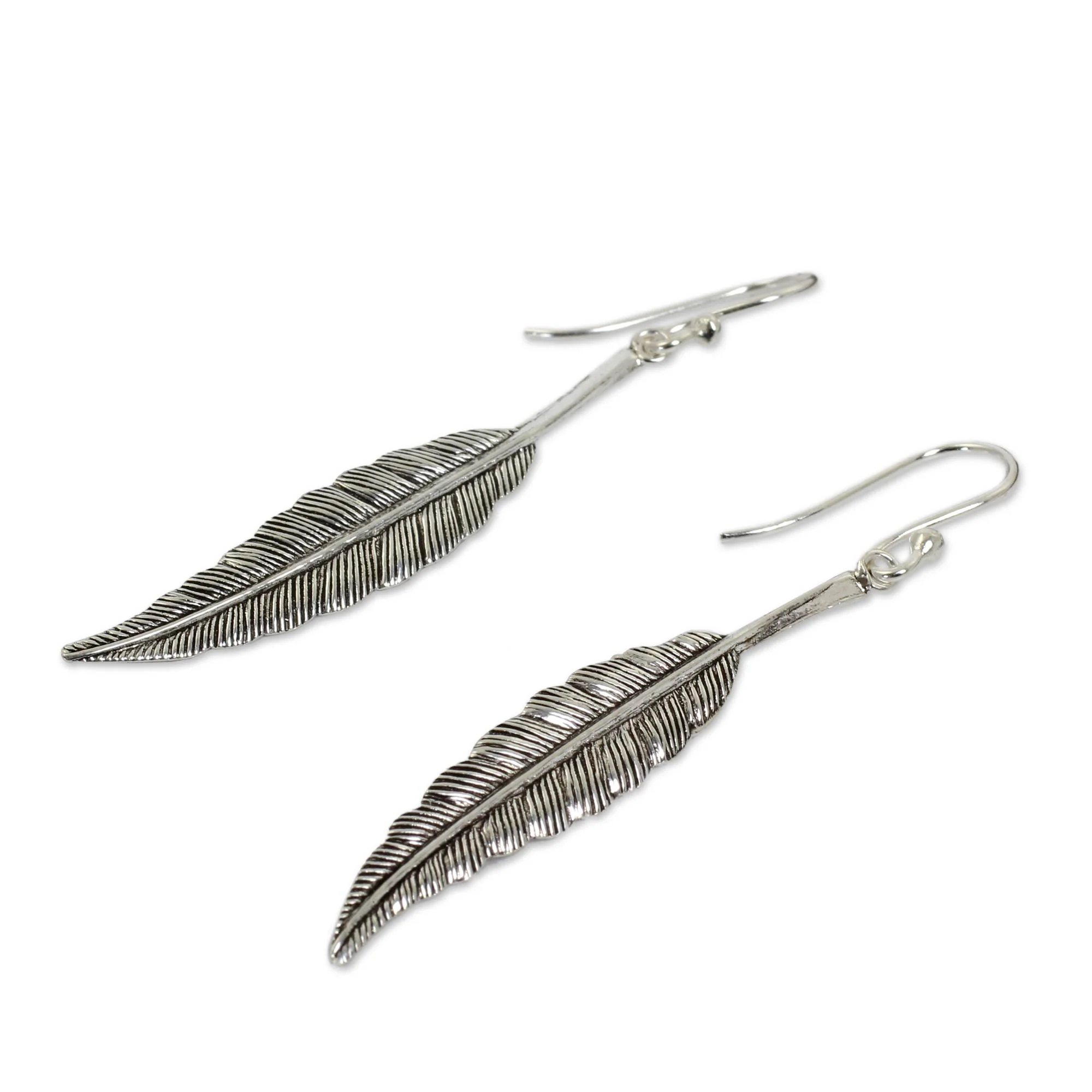 Flight Sterling Silver Feather Motif Earrings - Image 3