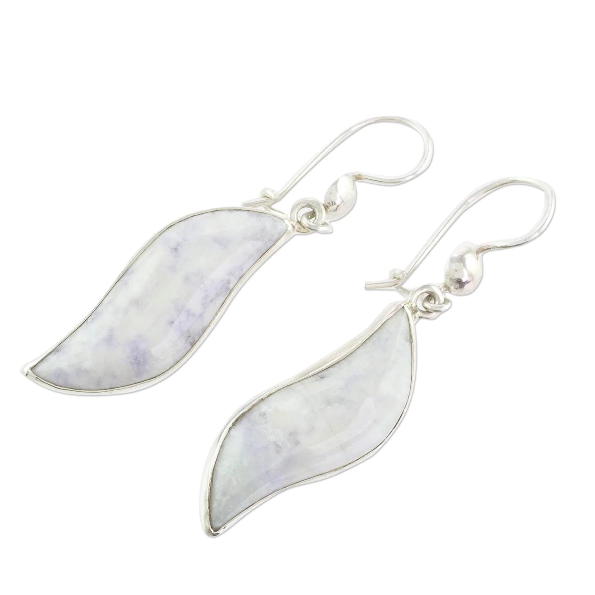 Floating in the Breeze Collectible Sterling Silver Dangle Jade Earrings - Image 4