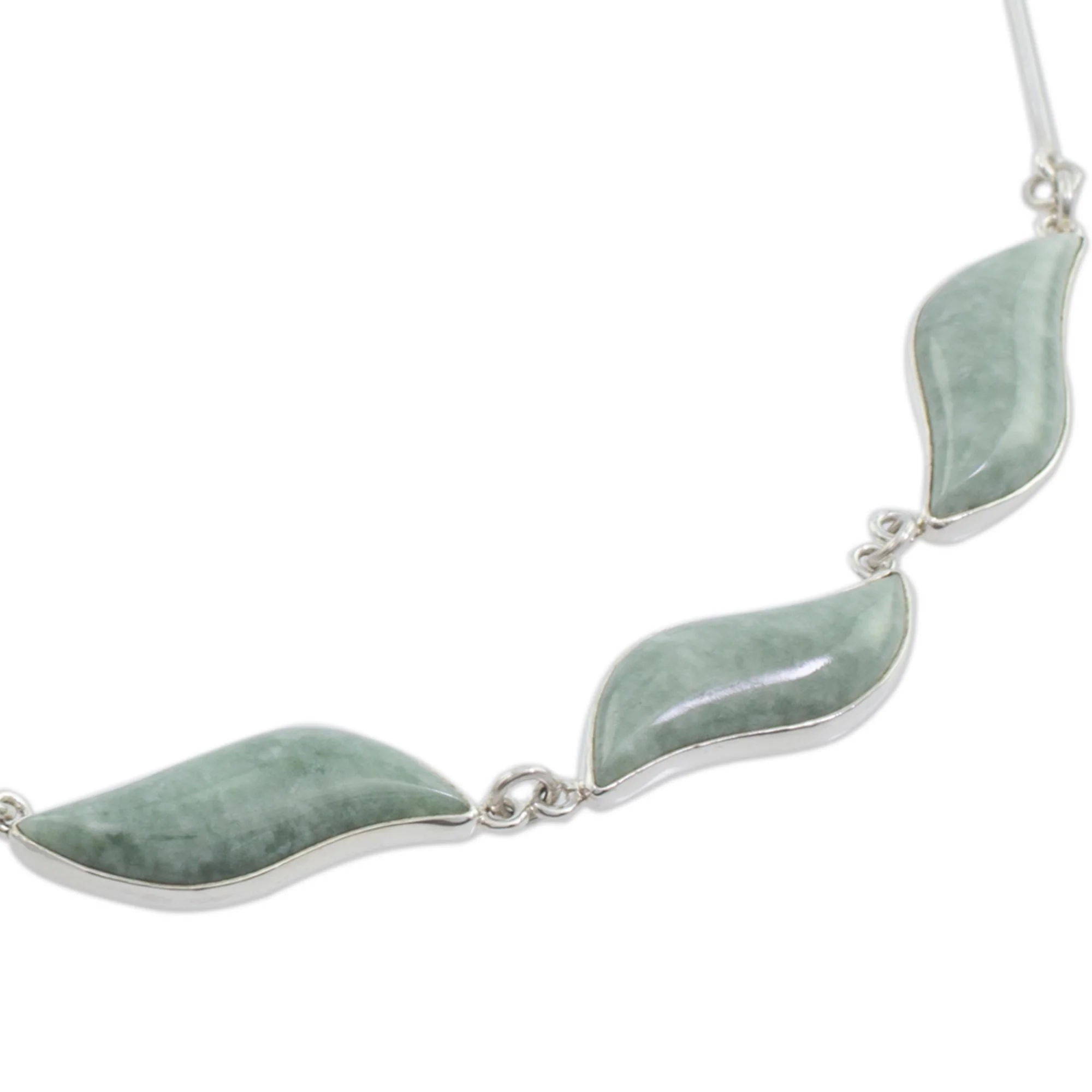 Floating in the Breeze Fair Trade Sterling Silver Pendant Jade Necklace - Image 3