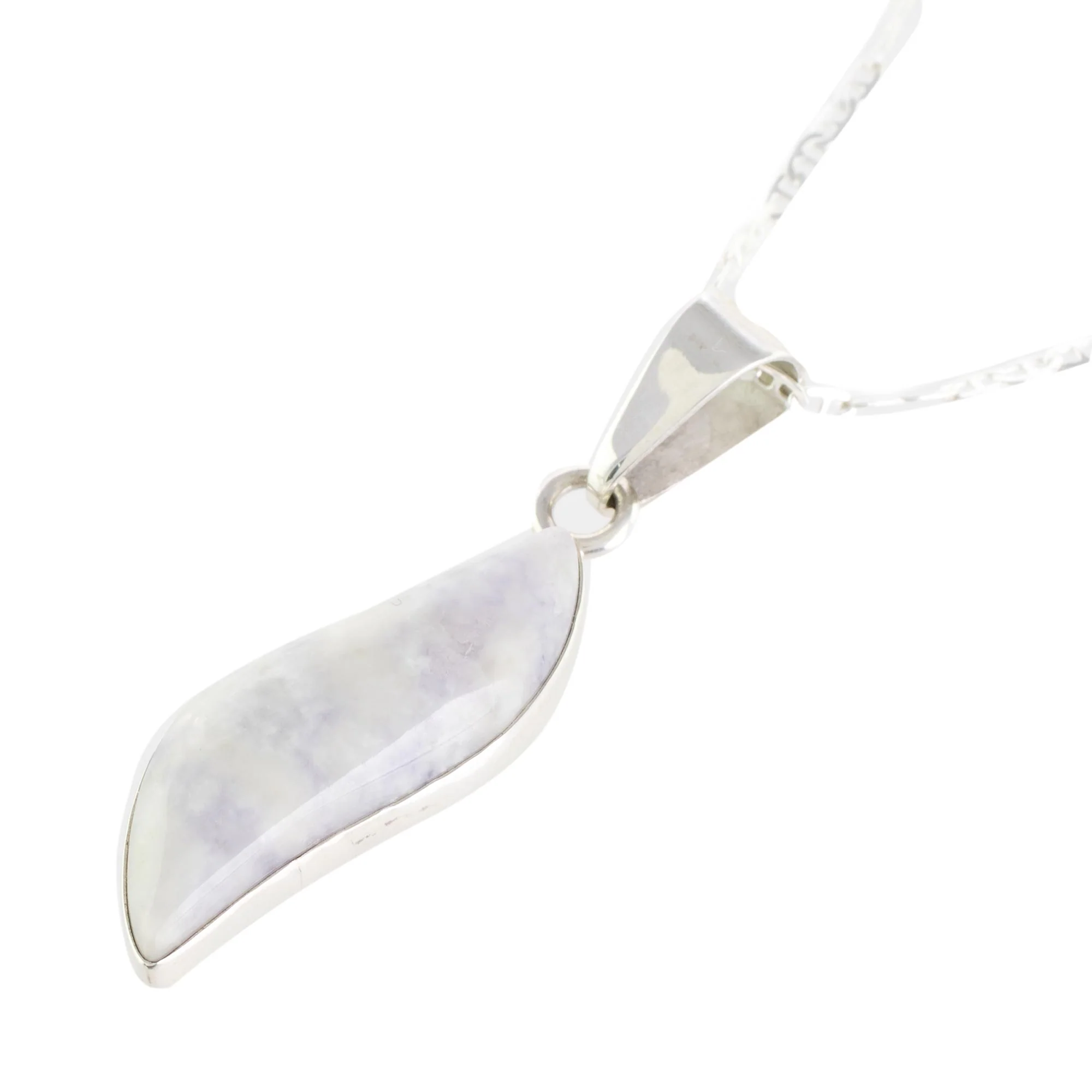 Floating in the Breeze Guatemalan Sterling Silver and Lilac Jade Dangle Necklace - Image 4
