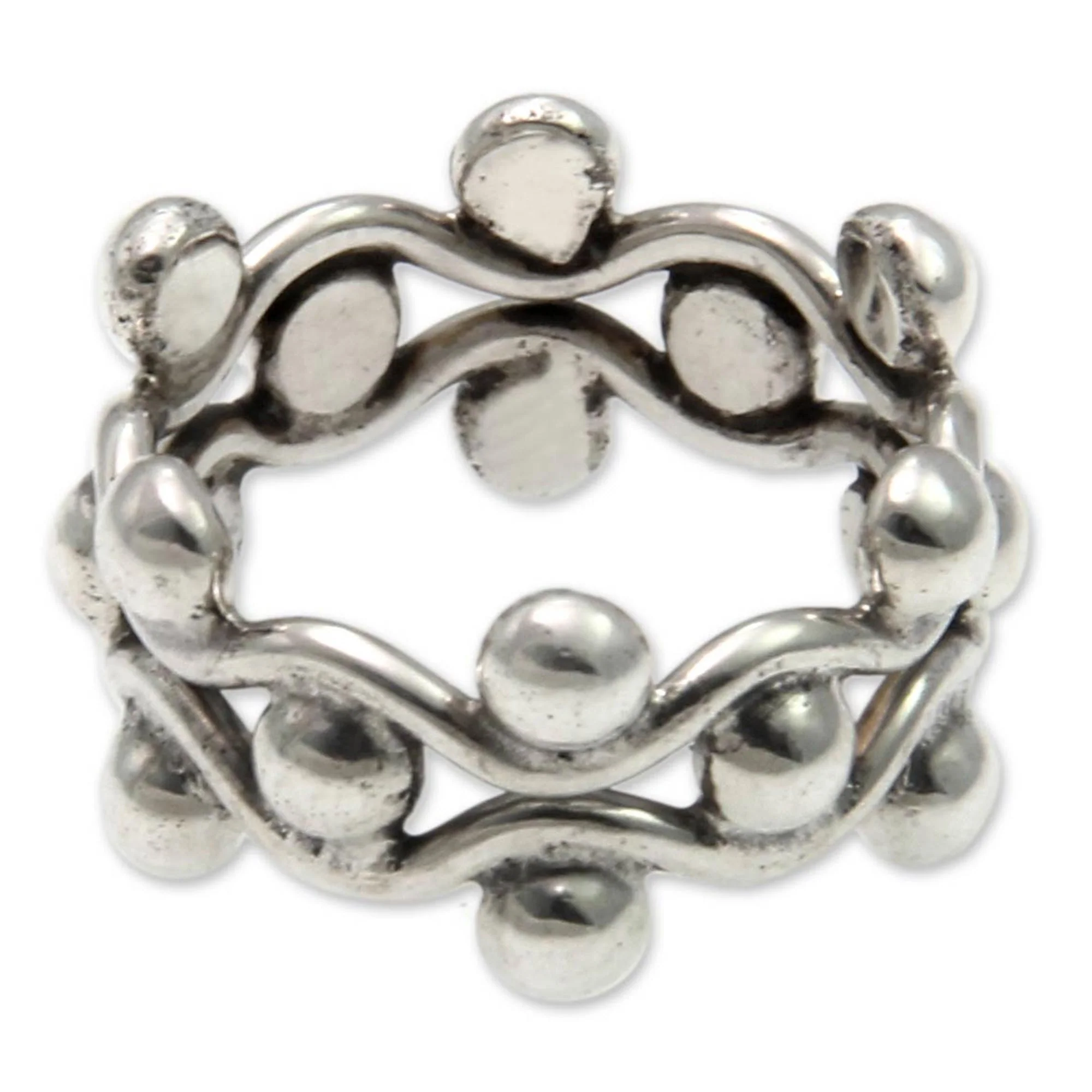 Floral Buds Sterling Silver Band Ring - Image 2
