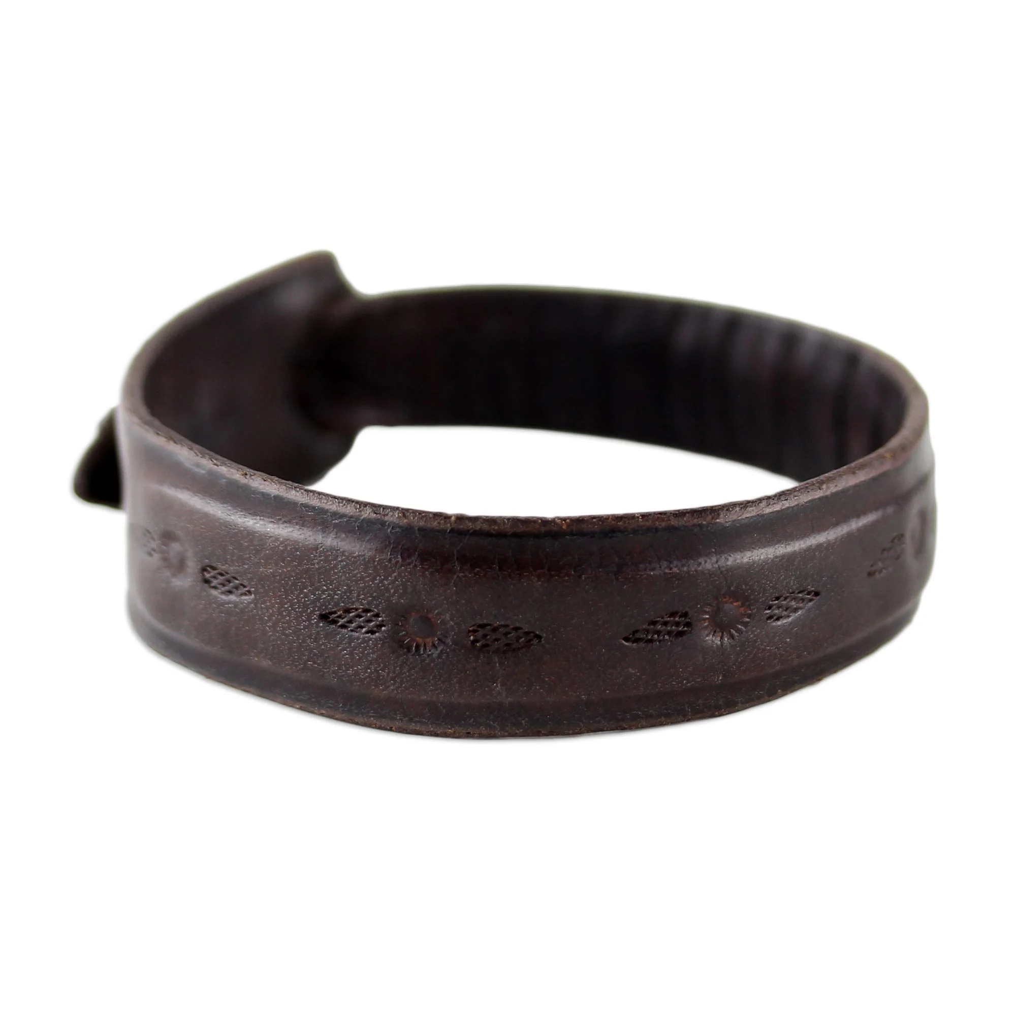 Floral Chimes Leather wristband bracelet - Image 2