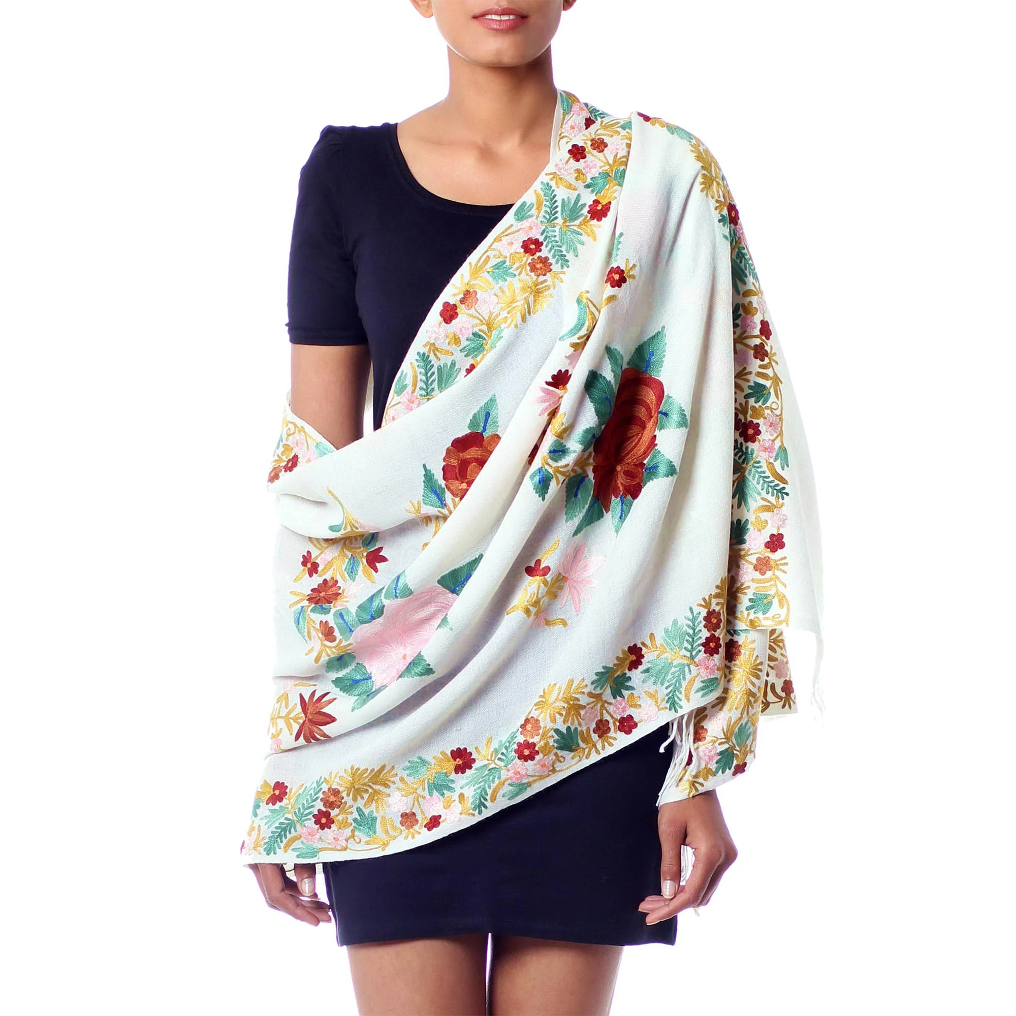 Floral Daydream Wool Shawl - Image 3