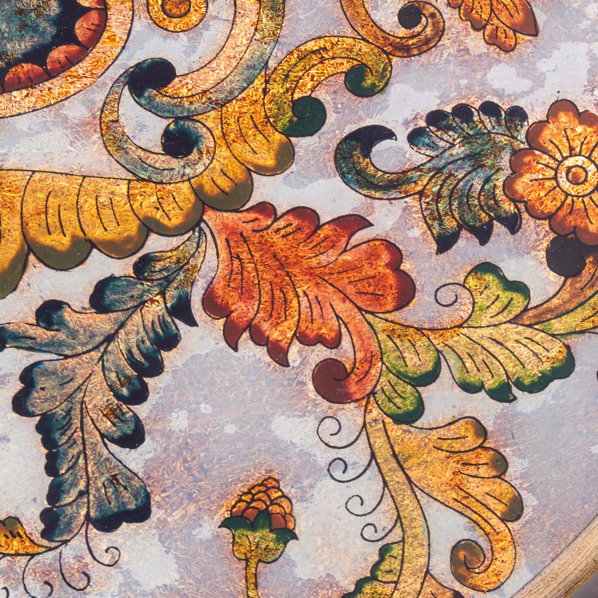 Floral Heaven Reverse Painted Glass Tray with Elegant Floral Motifs - Image 4