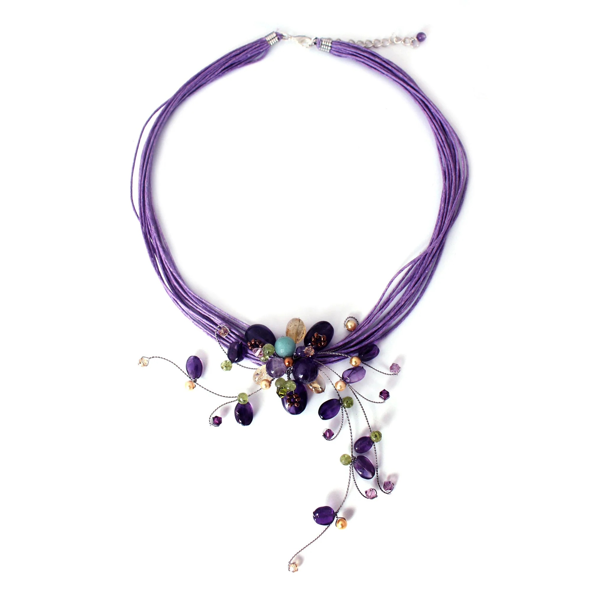 Floral Joy Multi-Gemstone Choker Necklace - Image 2